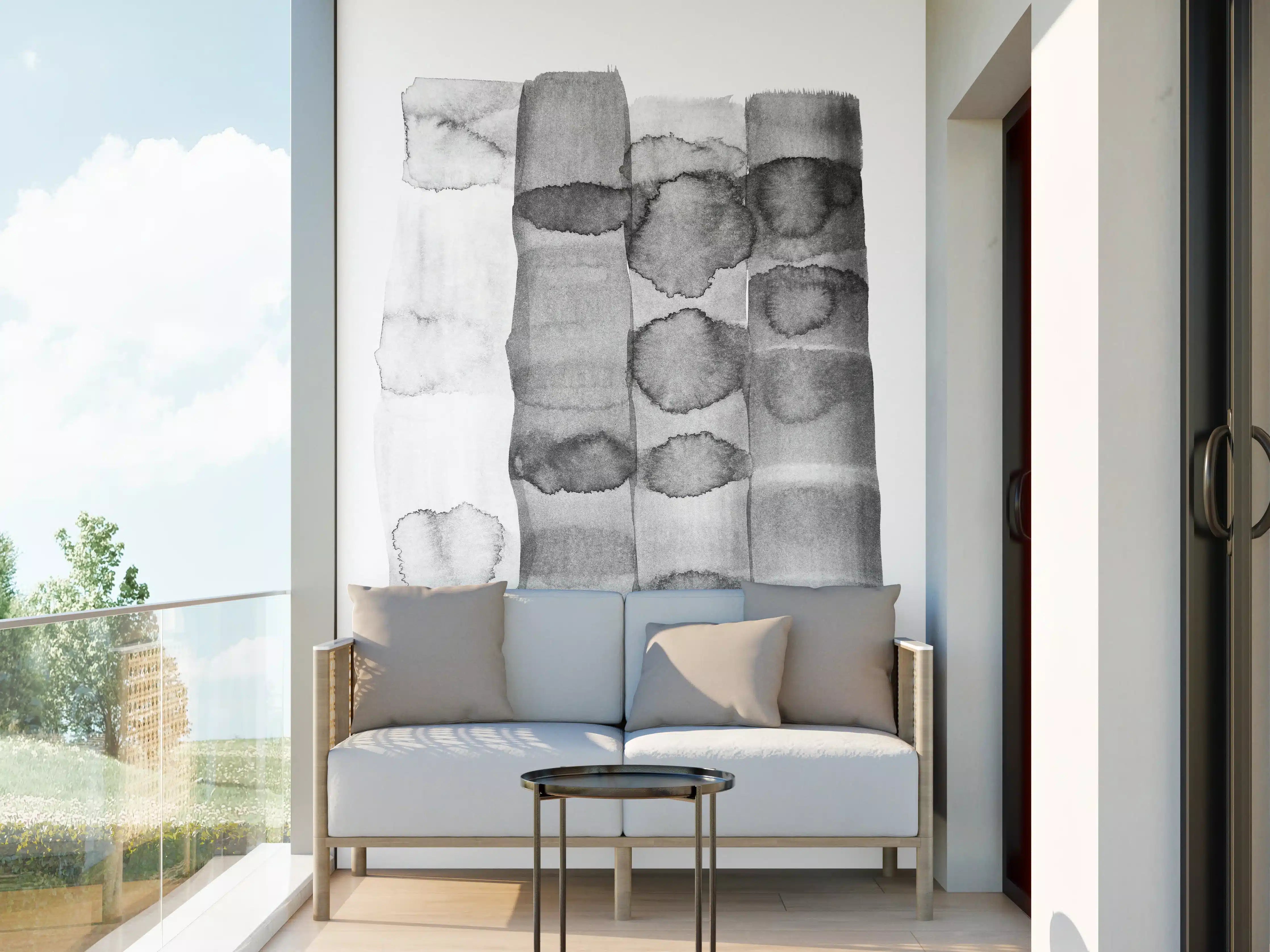 Wandverkleidung außen - Aquarell Muster in Grau