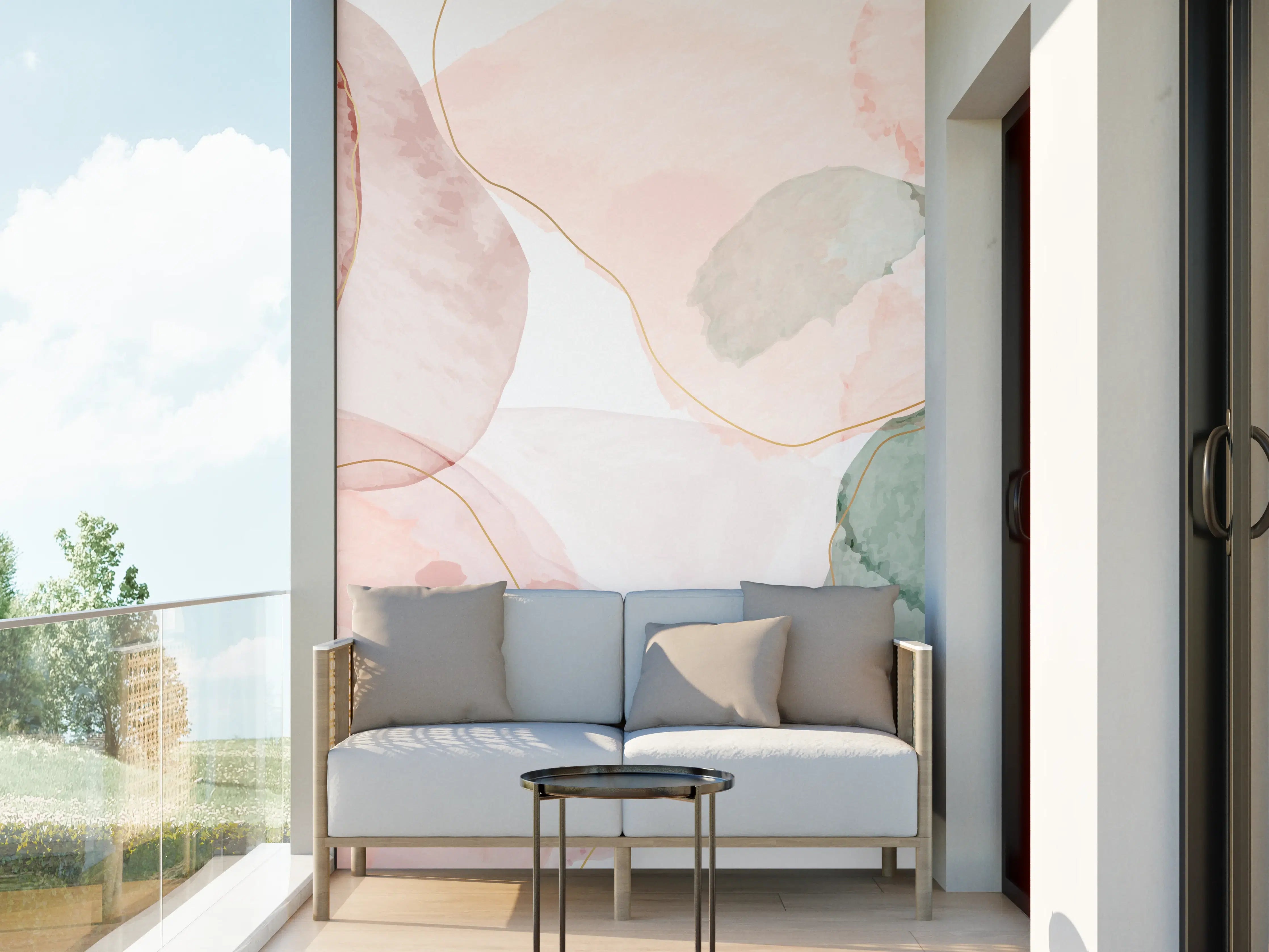 Wandverkleidung außen - Aquarell Pastellfarben Kunst