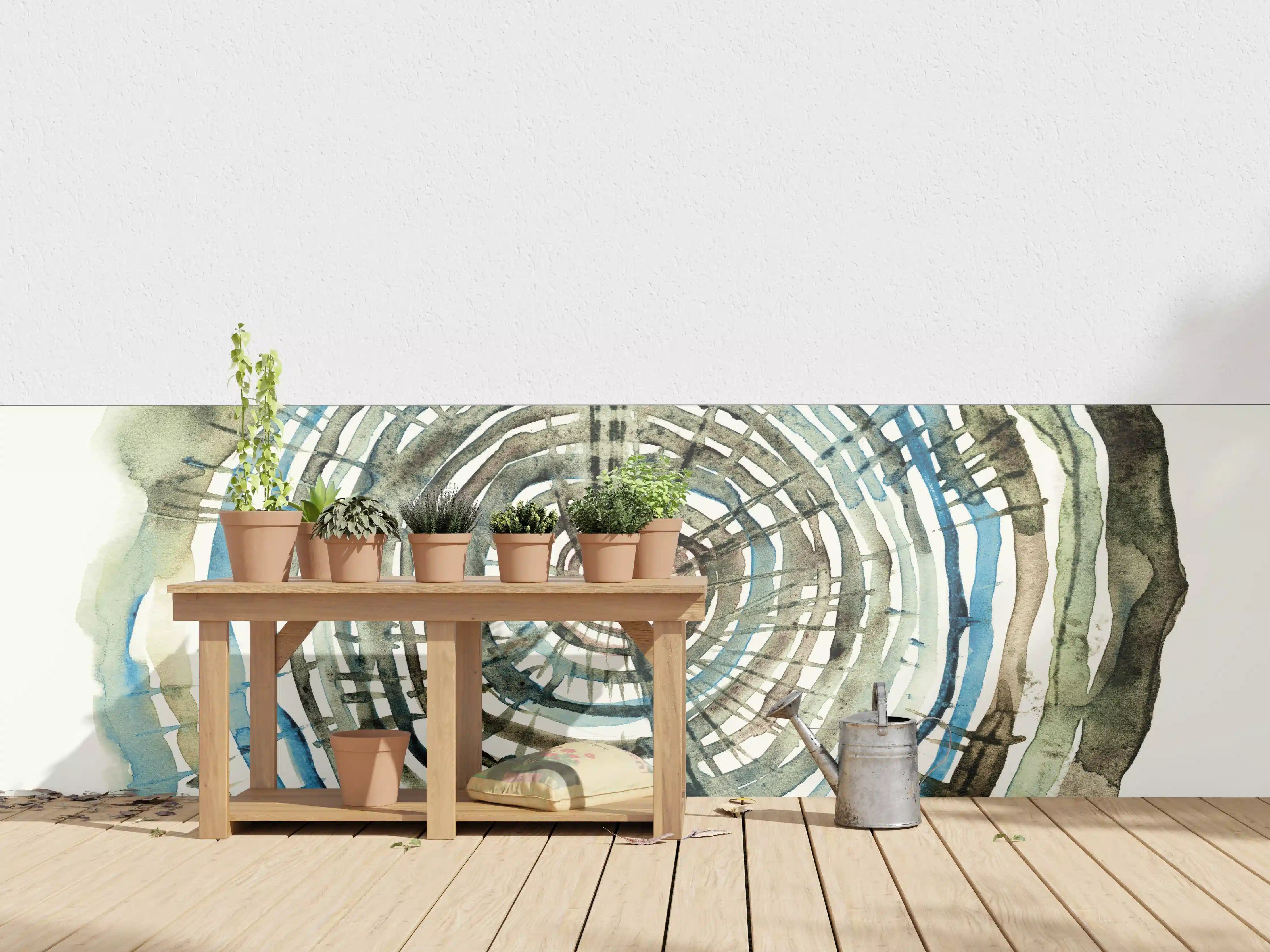 Wandverkleidung außen - Aquarell Zeichnung - Baumstamm Muster