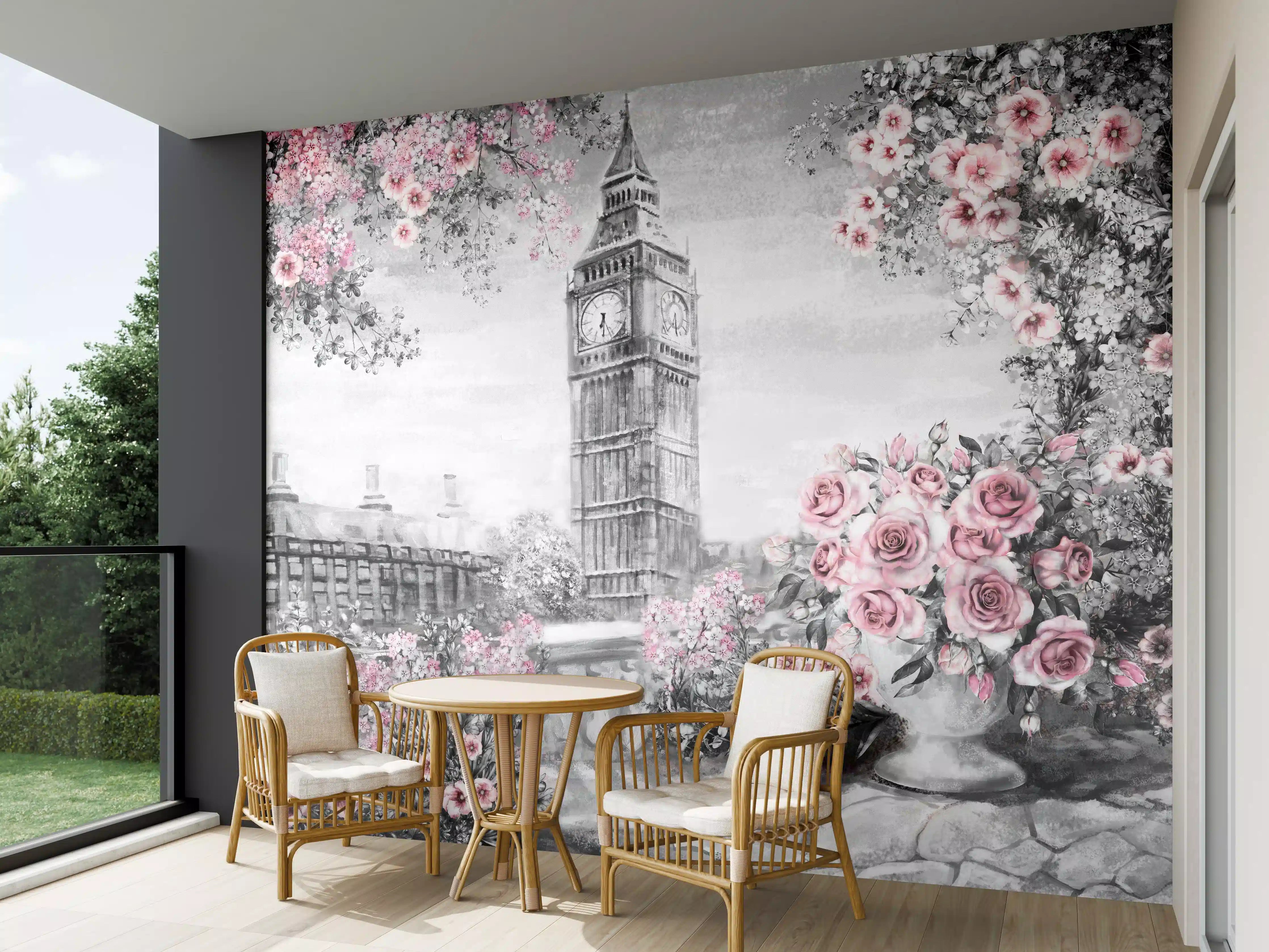 Wandverkleidung außen - Aquarell des Big Ben