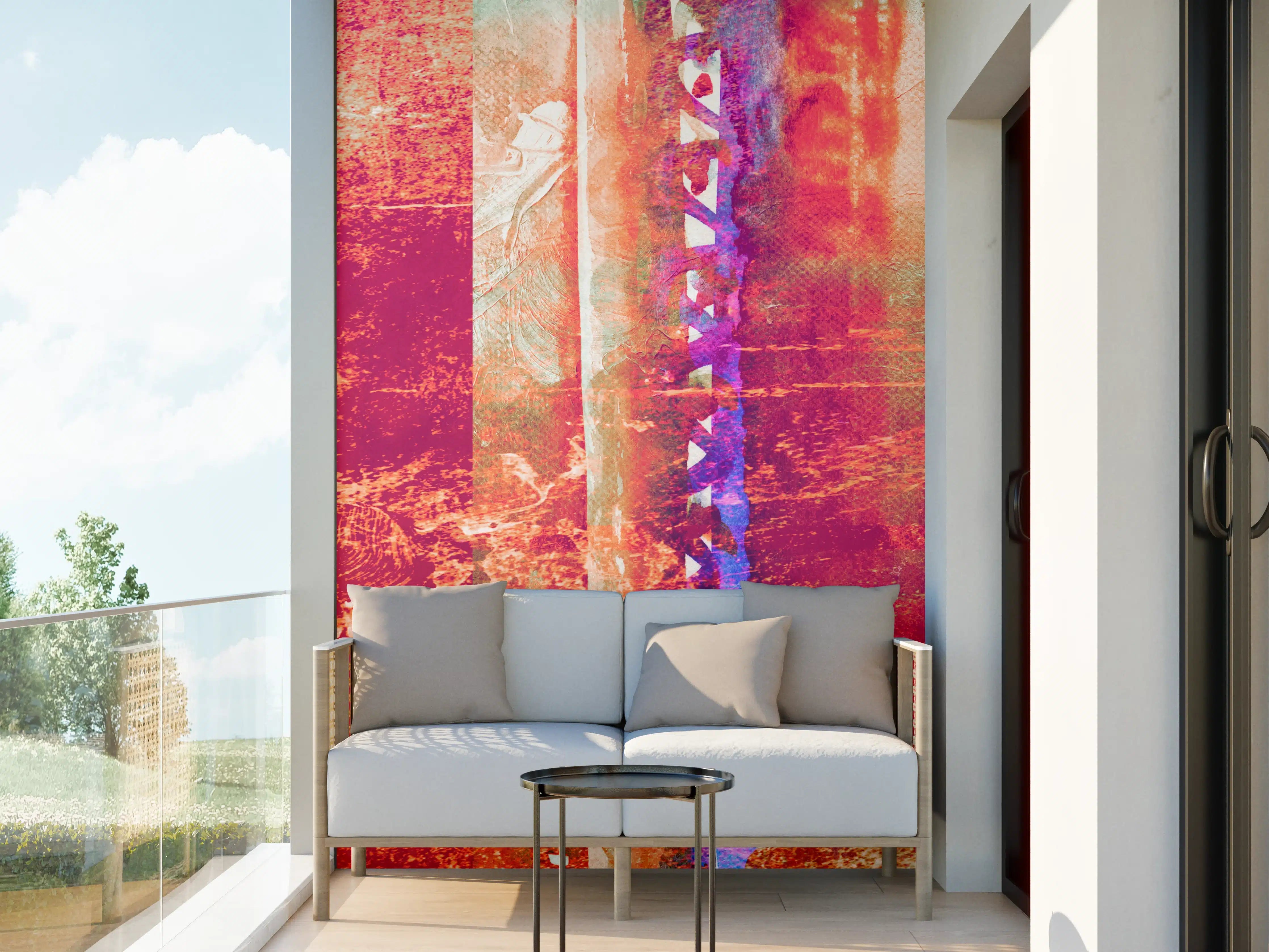 Wandverkleidung außen - Aquarell pastellfarbige Streifen