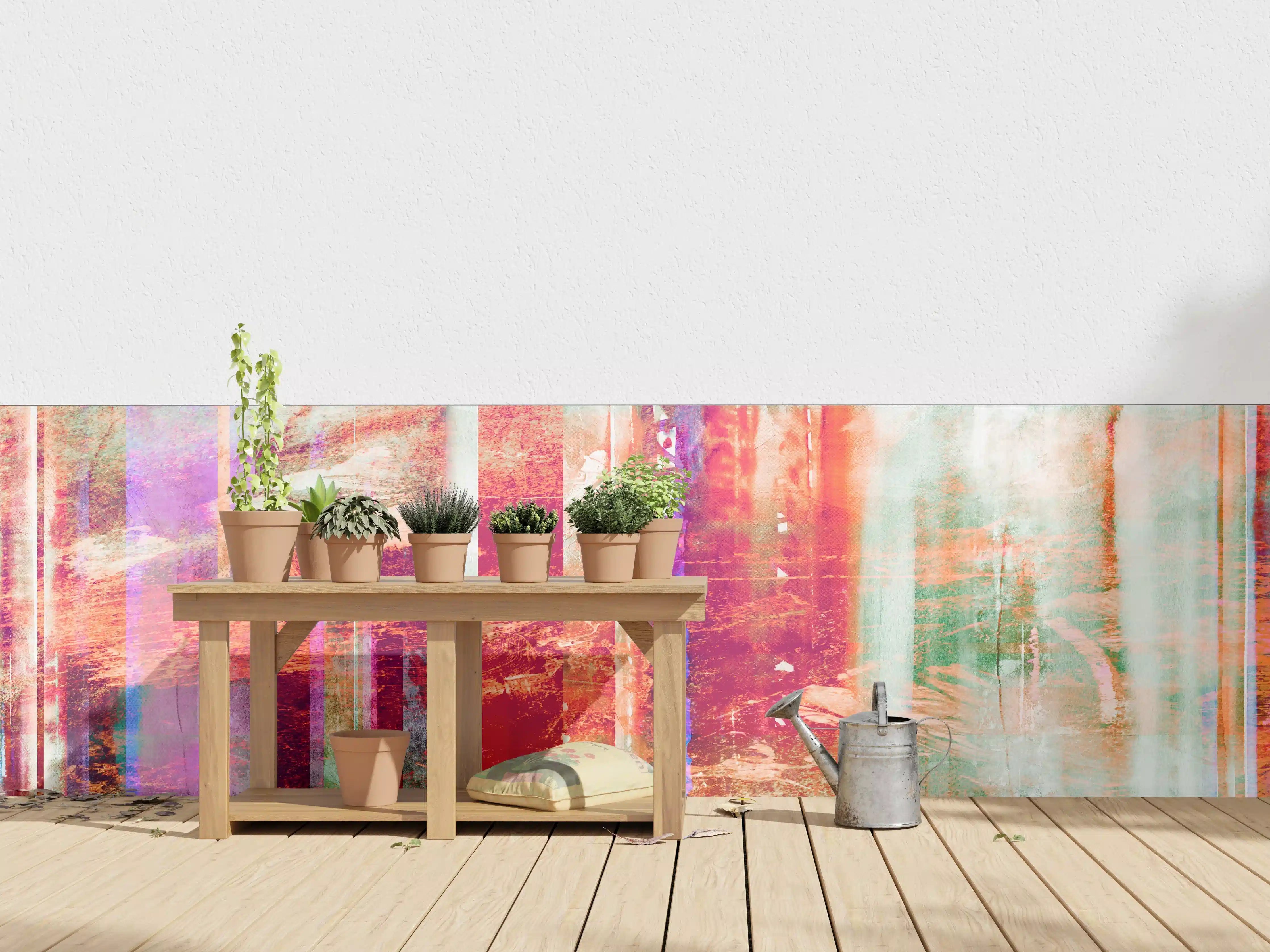 Wandverkleidung außen - Aquarell pastellfarbige Streifen