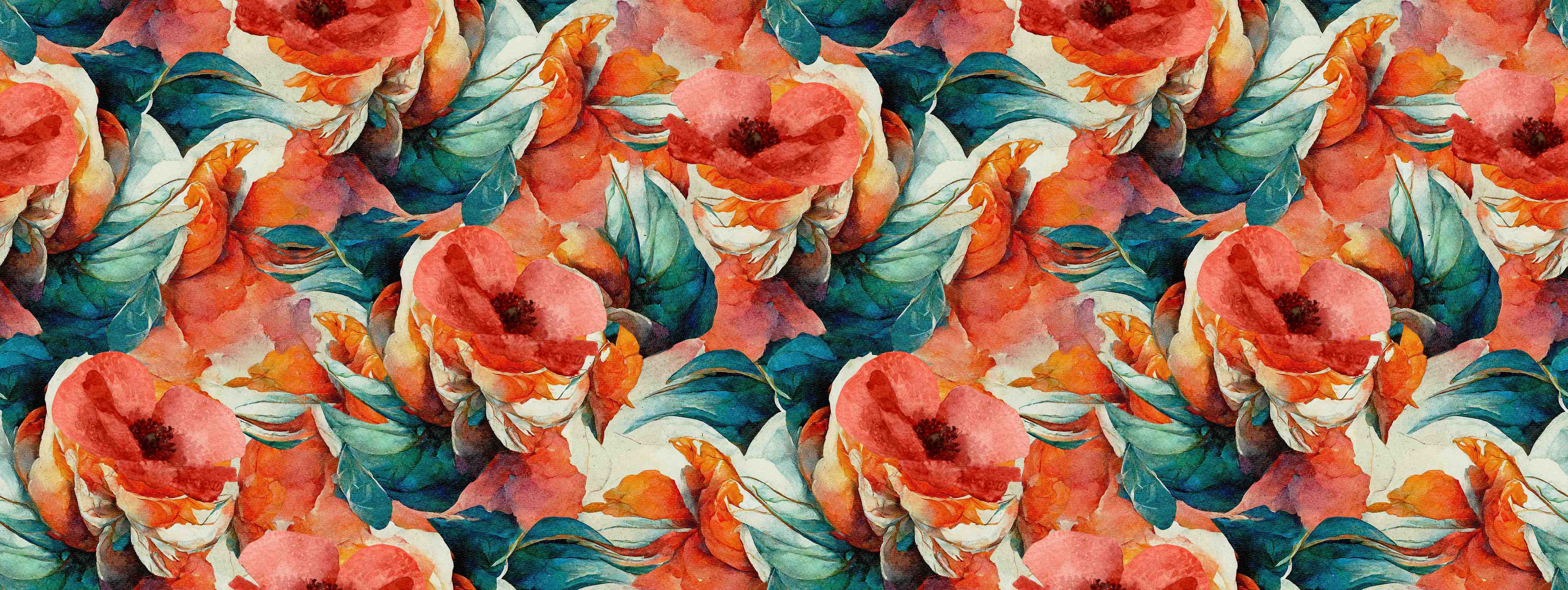 Wandverkleidung außen-Aquarellpapier - Florales Muster