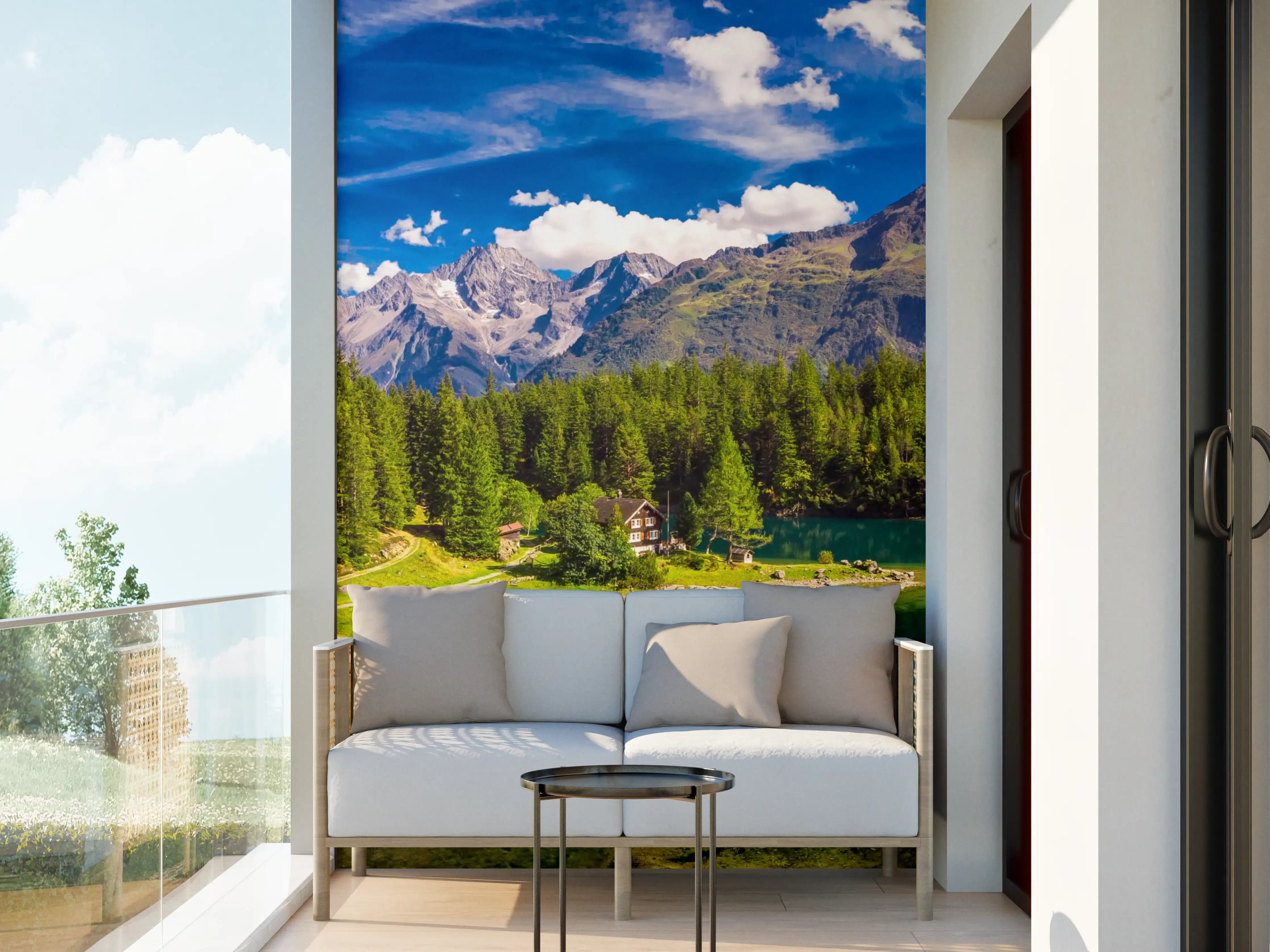 Wandverkleidung außen - Arnisee mit Schweizer Alpen