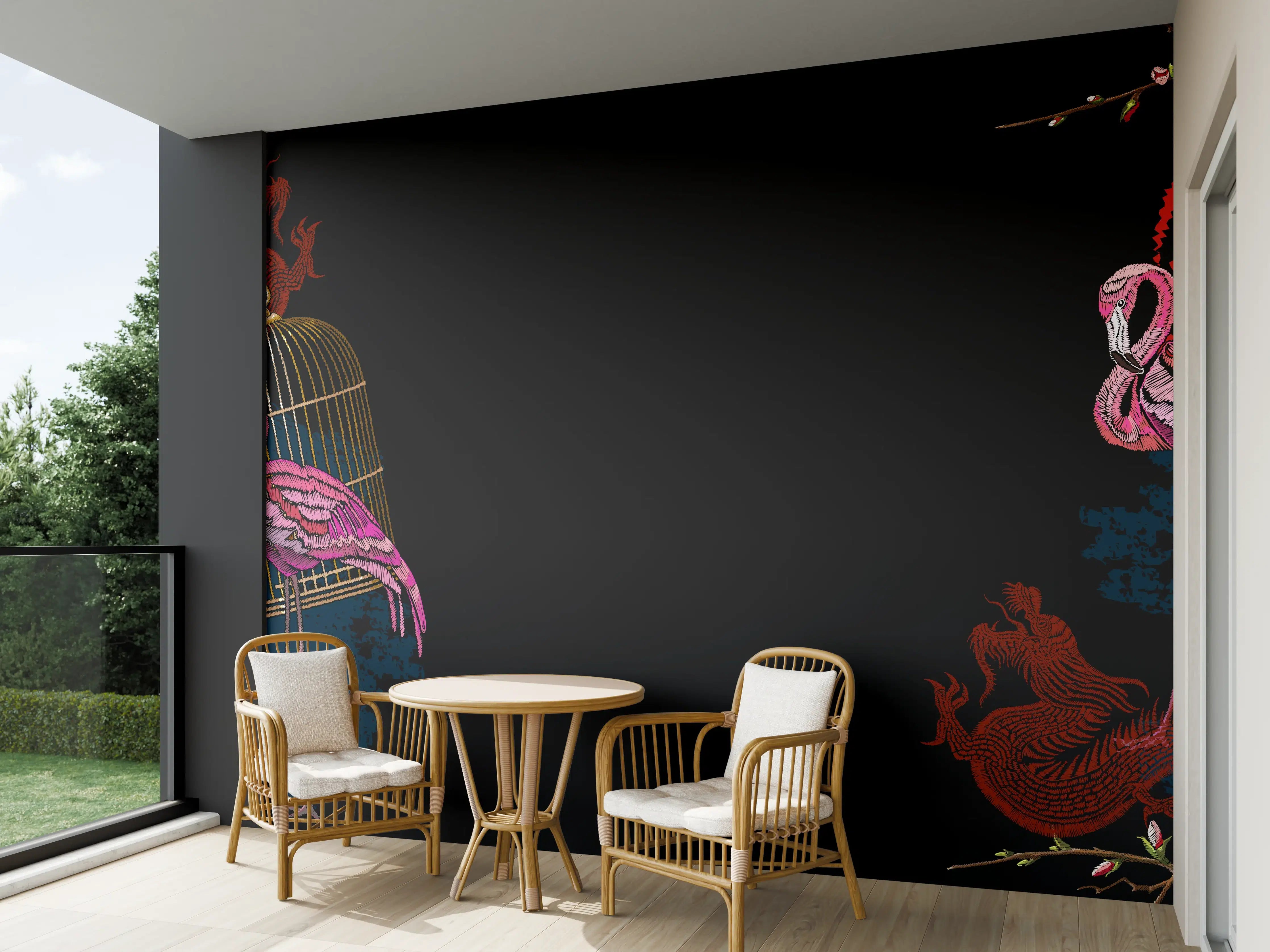 Wandverkleidung außen - Asiatisches Drachen-Fan Banner