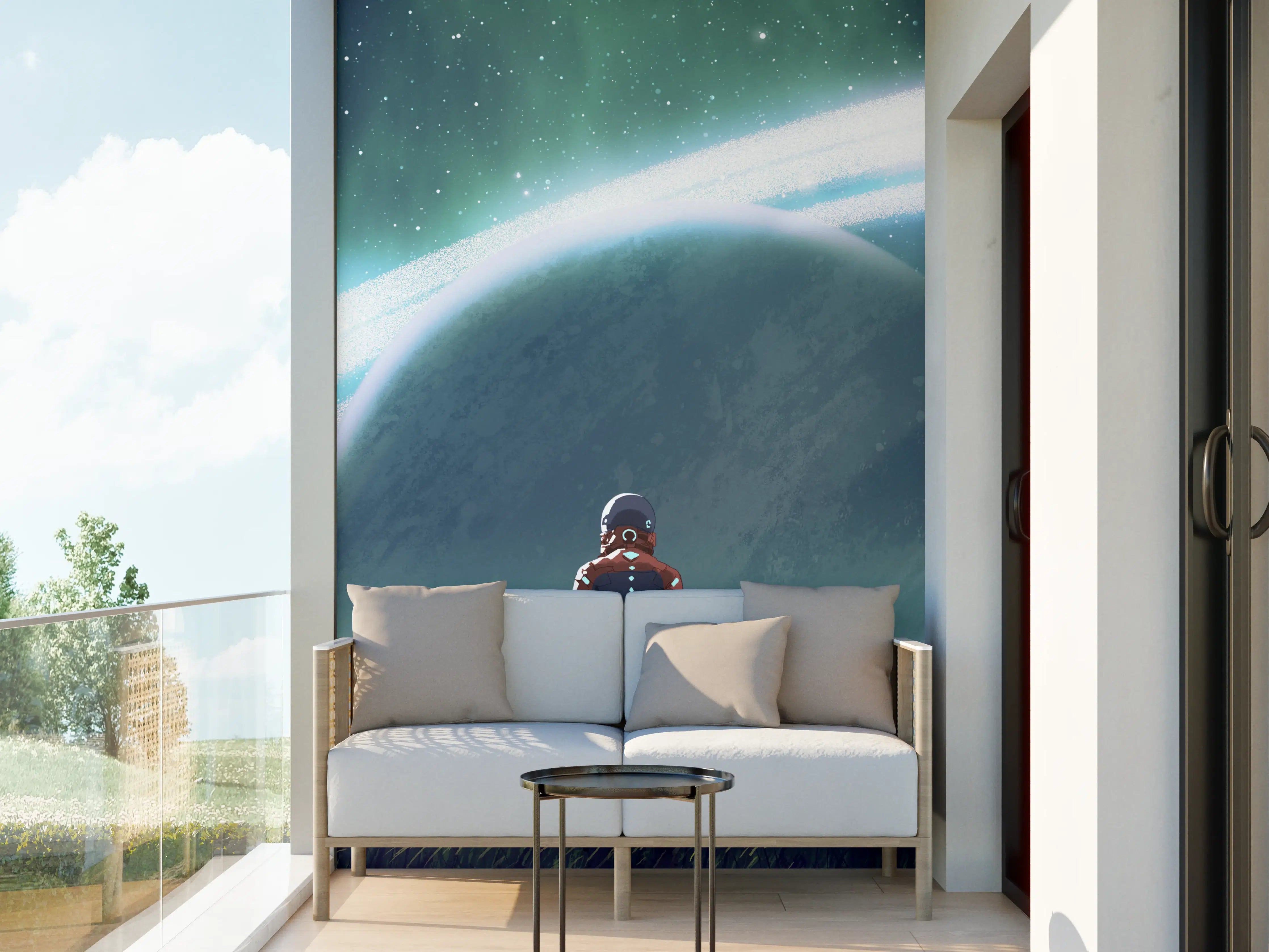 Wandverkleidung außen - Astronaut Planeten-Erkundung