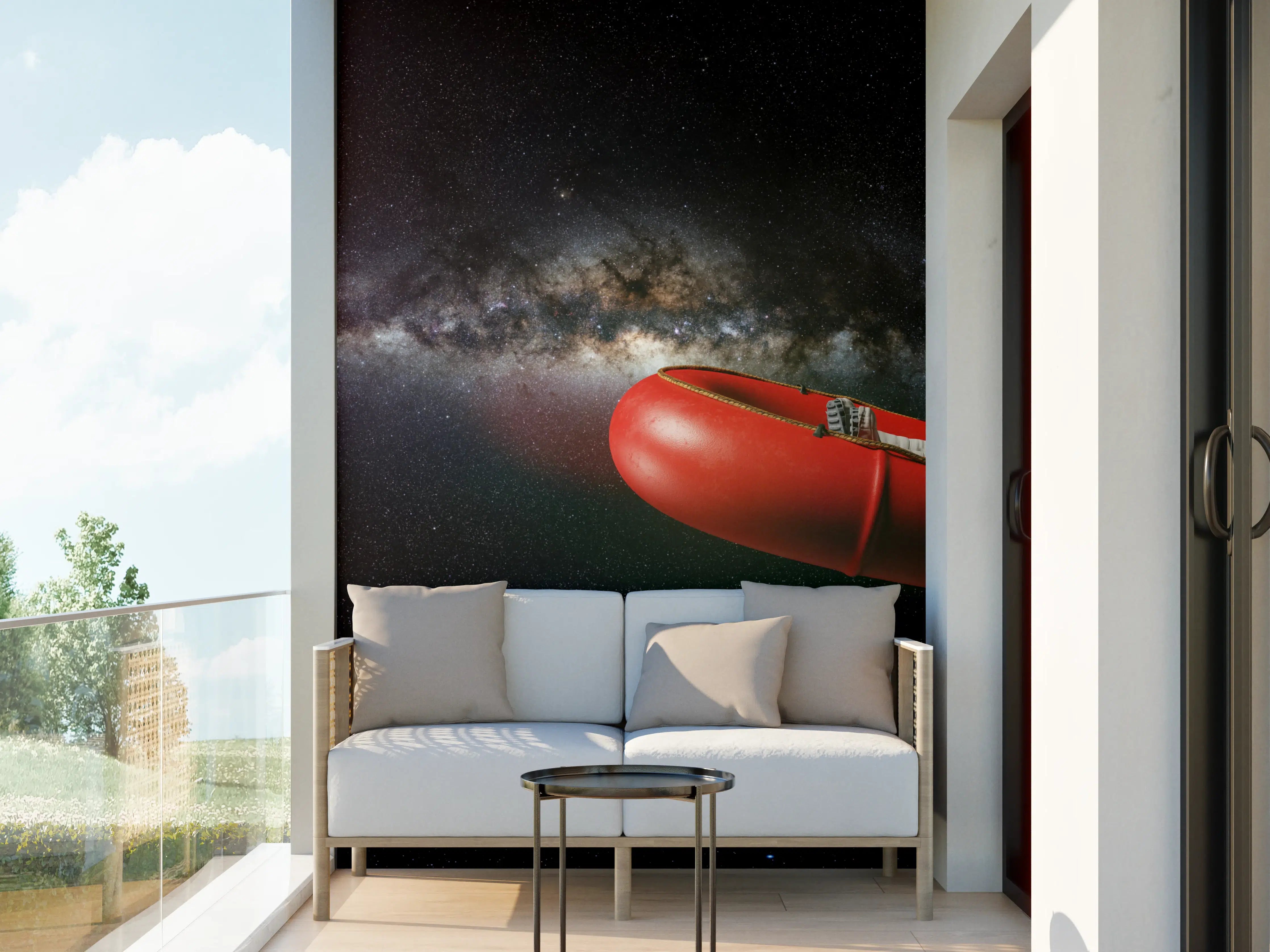 Wandverkleidung außen - Astronaut in Space Schlauchboot