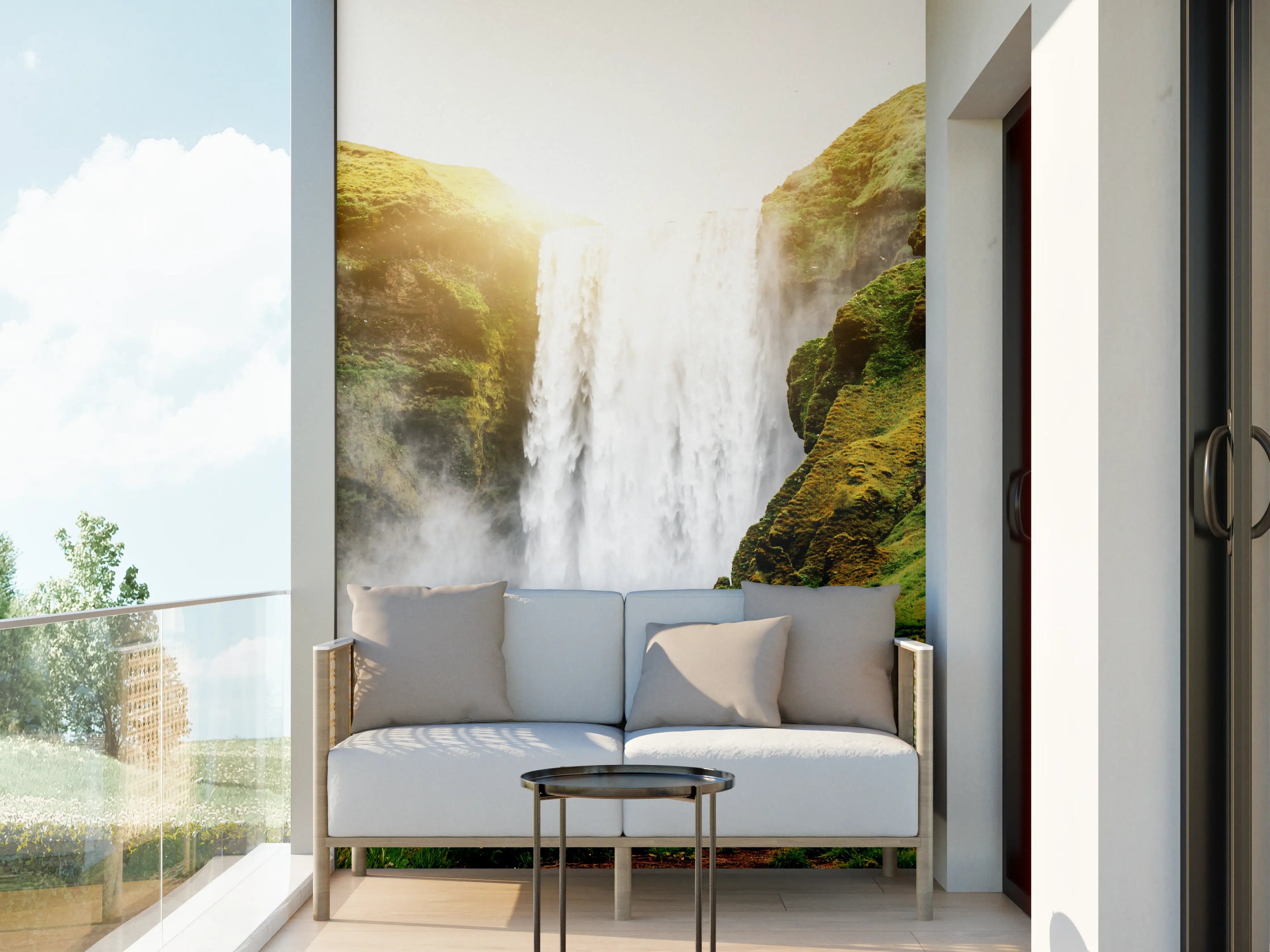 Wandverkleidung außen - Atemberaubender Wasserfall in Island