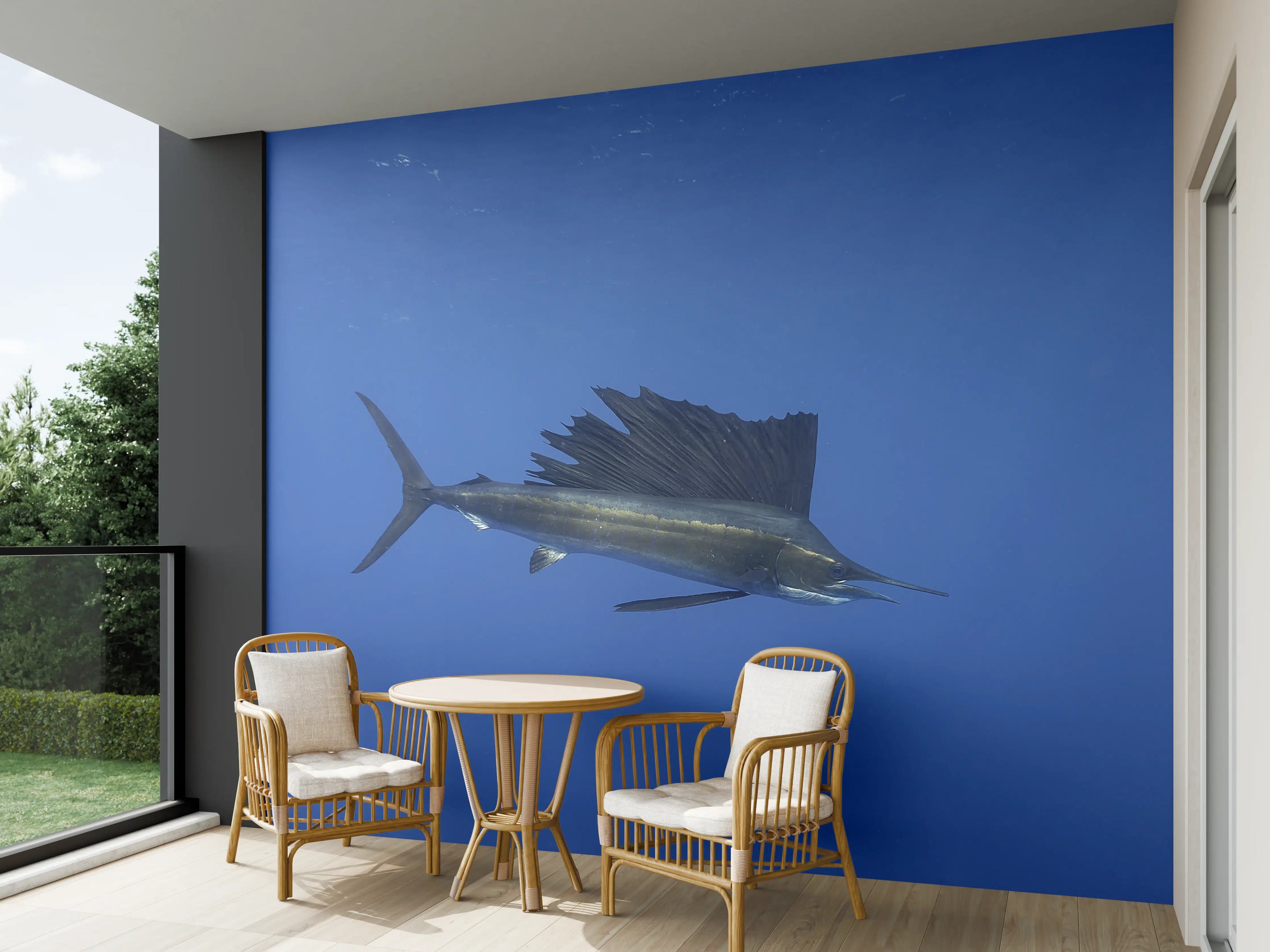 Wandverkleidung außen - Atlantischer Segelfisch vor Küste Mexico