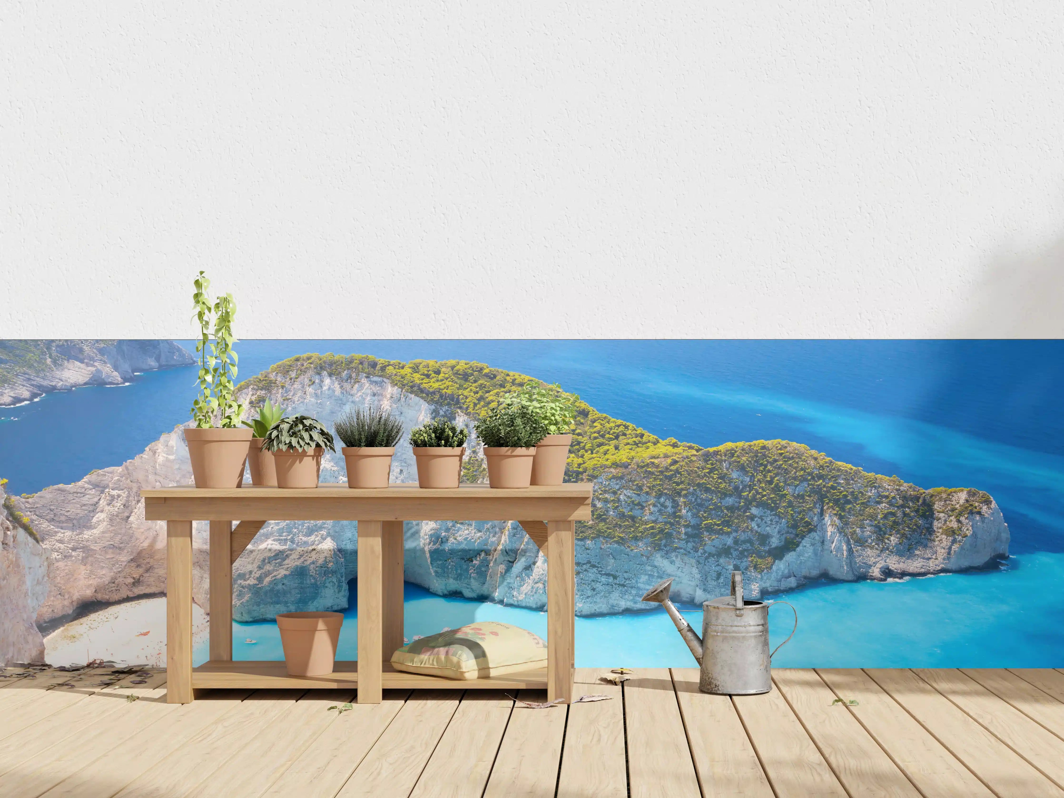 Wandverkleidung außen - Ausblick auf Zakynthos Bucht