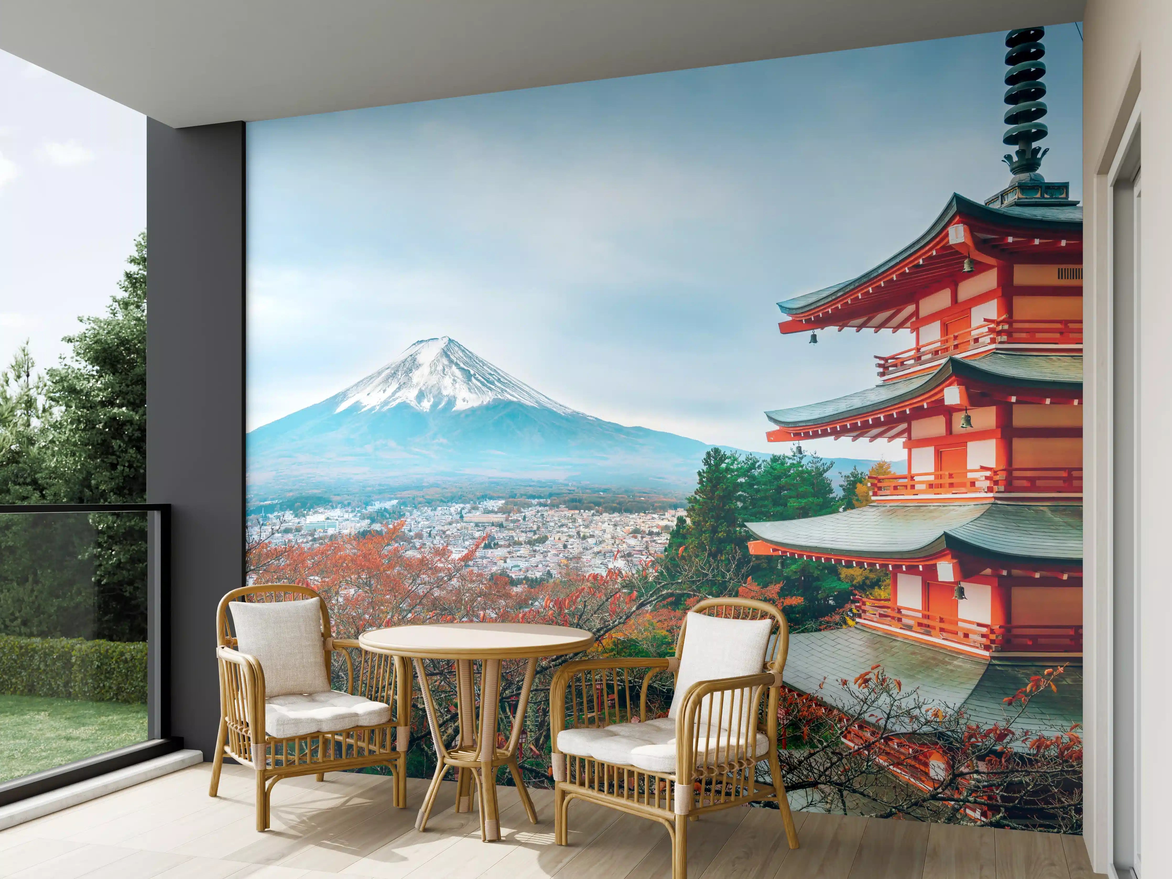 Wandverkleidung außen - Aussicht auf Berg Fuji