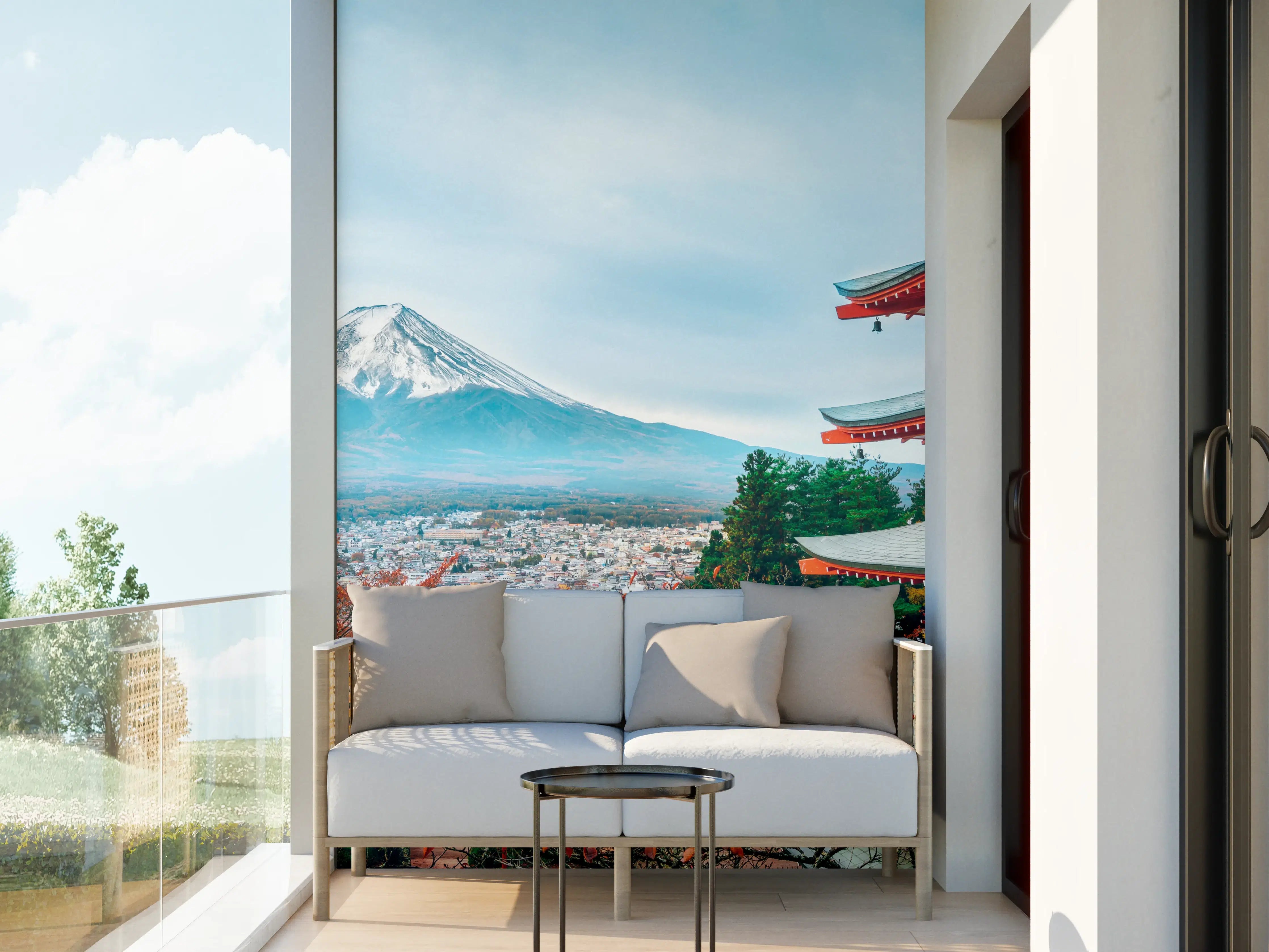 Wandverkleidung außen - Aussicht auf Berg Fuji