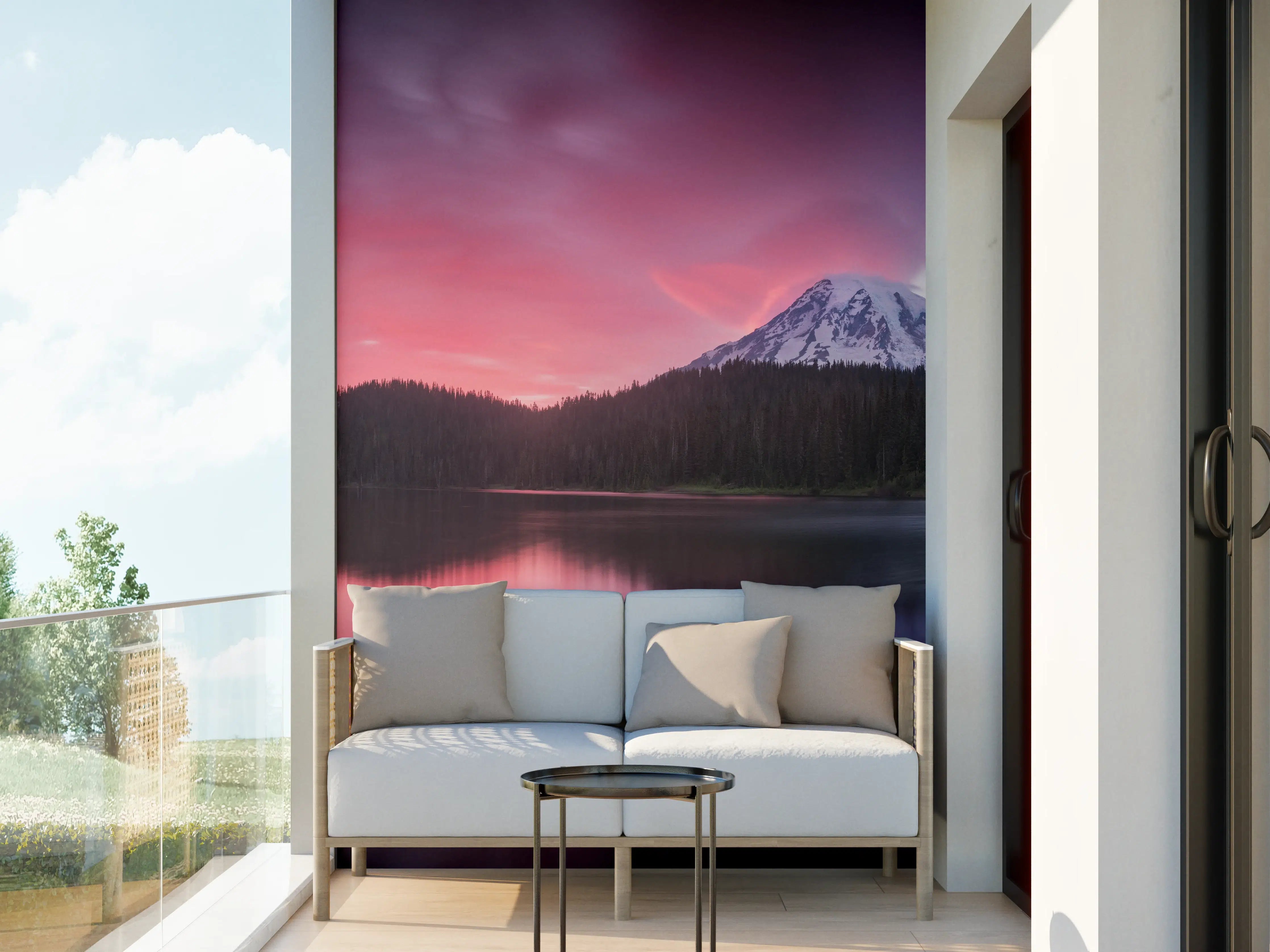 Wandverkleidung außen - Aussicht auf den Mount Rainier
