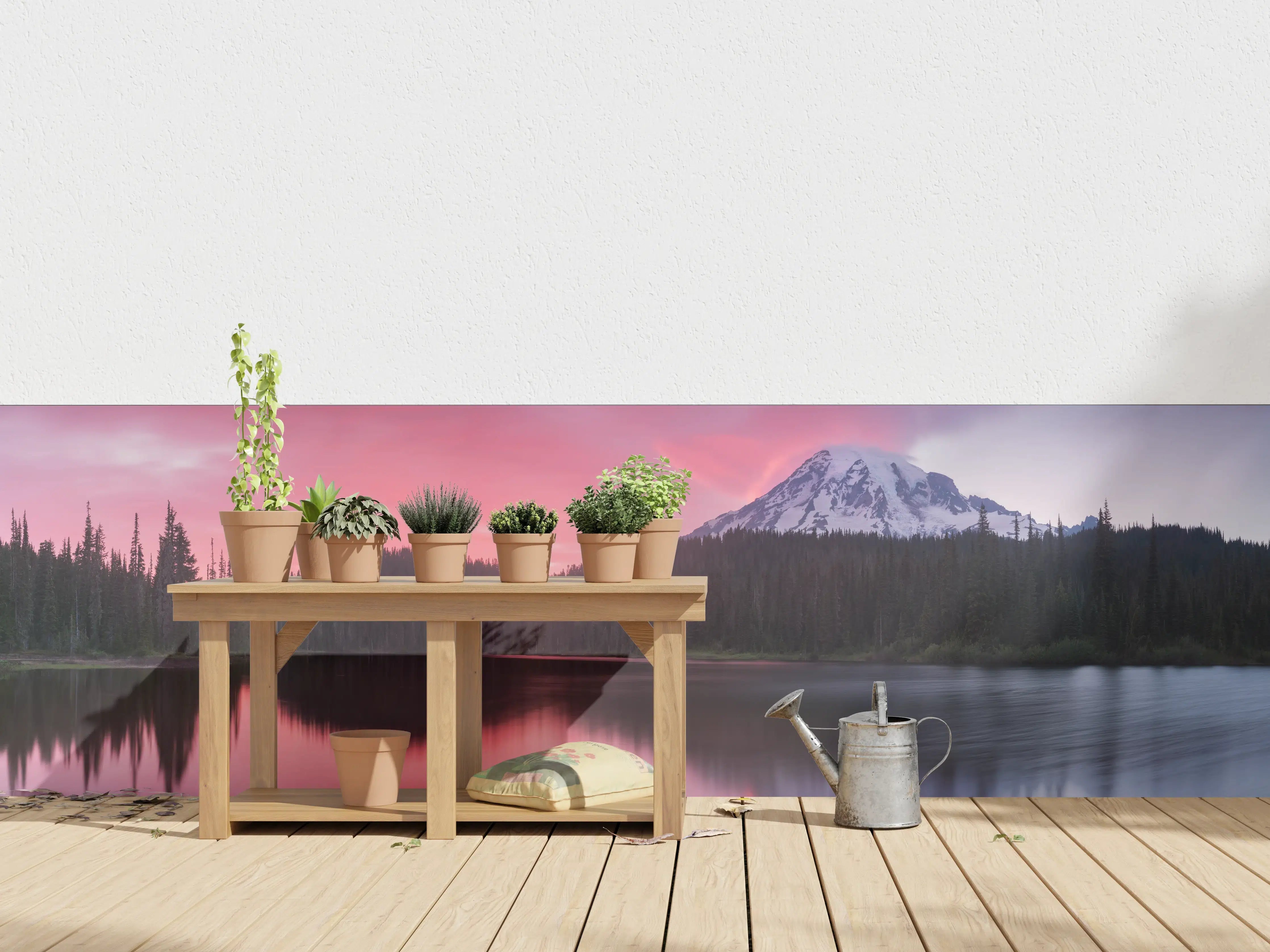 Wandverkleidung außen - Aussicht auf den Mount Rainier