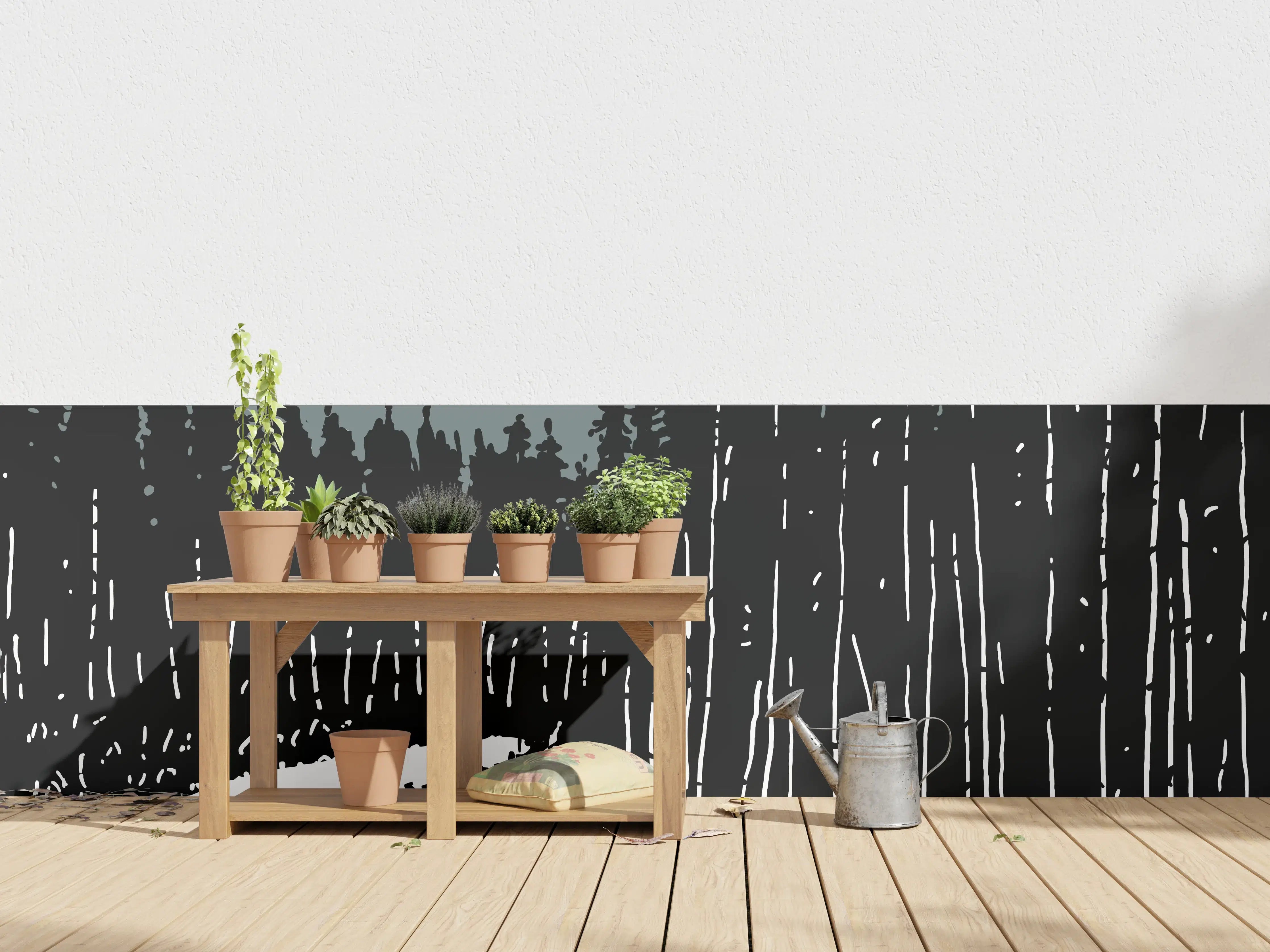Wandverkleidung außen - Bär auf einem Waldweg