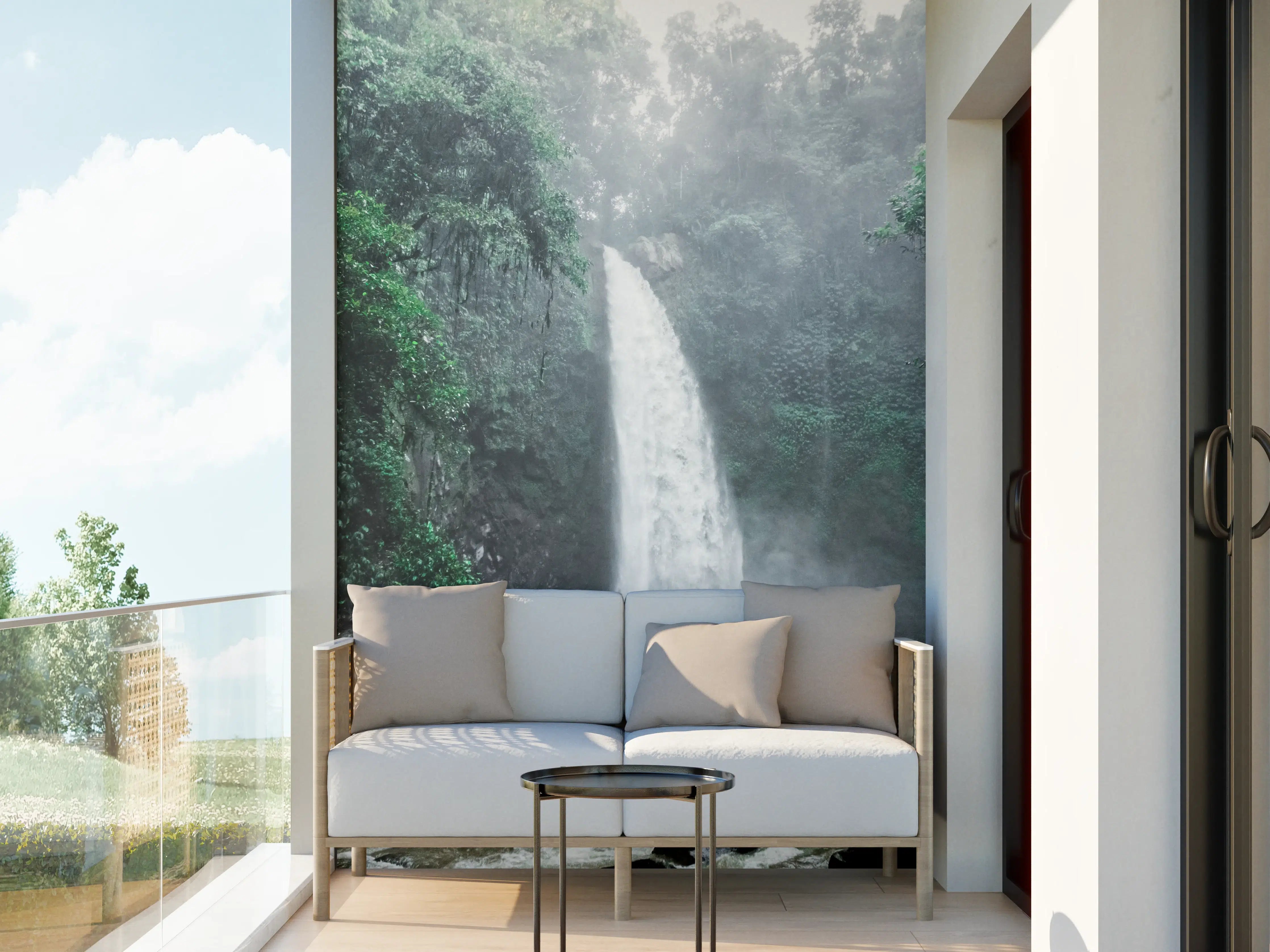 Wandverkleidung außen - Bali-Wasserfall im tiefen Dschungel