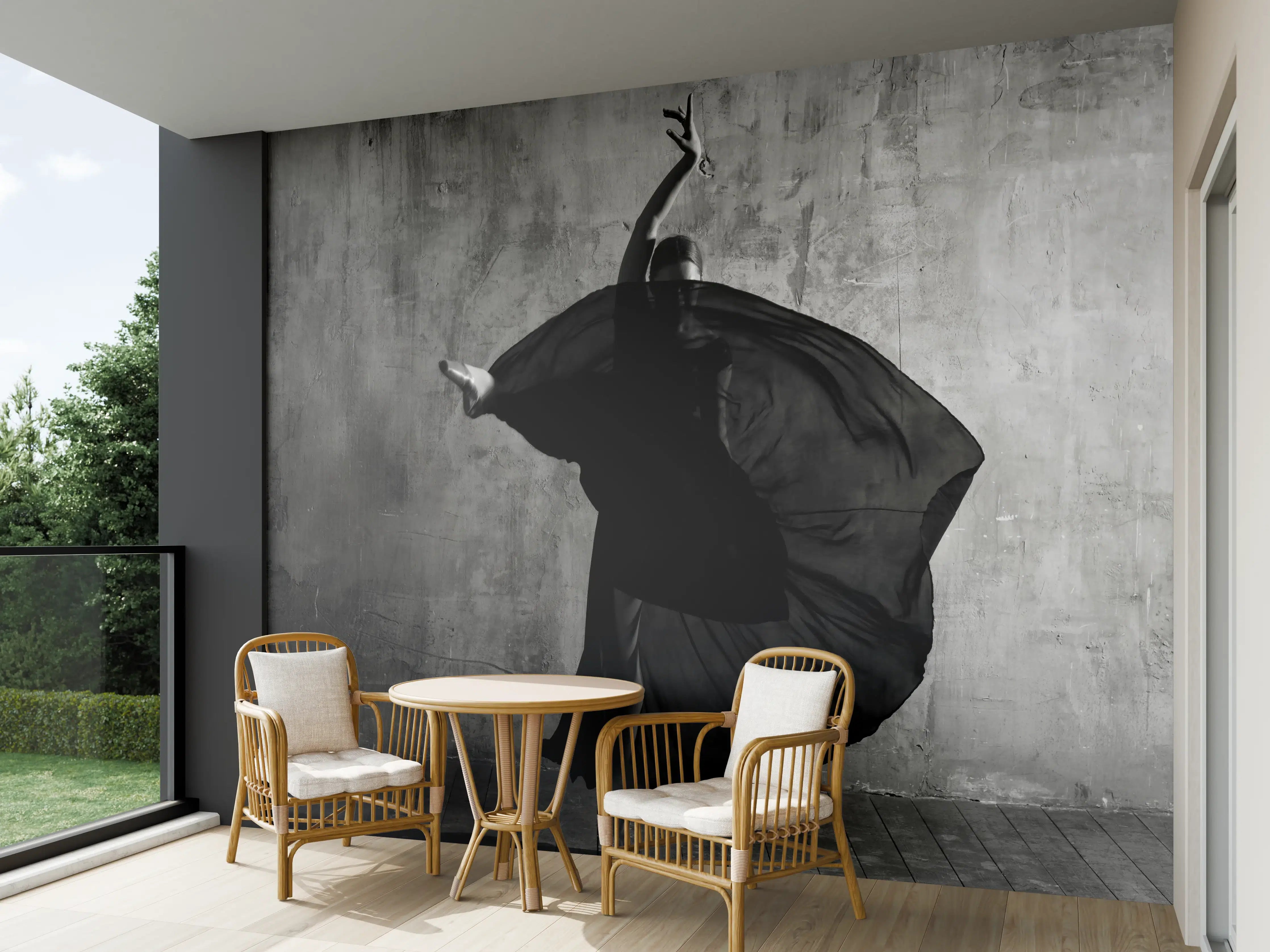 Wandverkleidung außen - Ballerina im Ballsaal