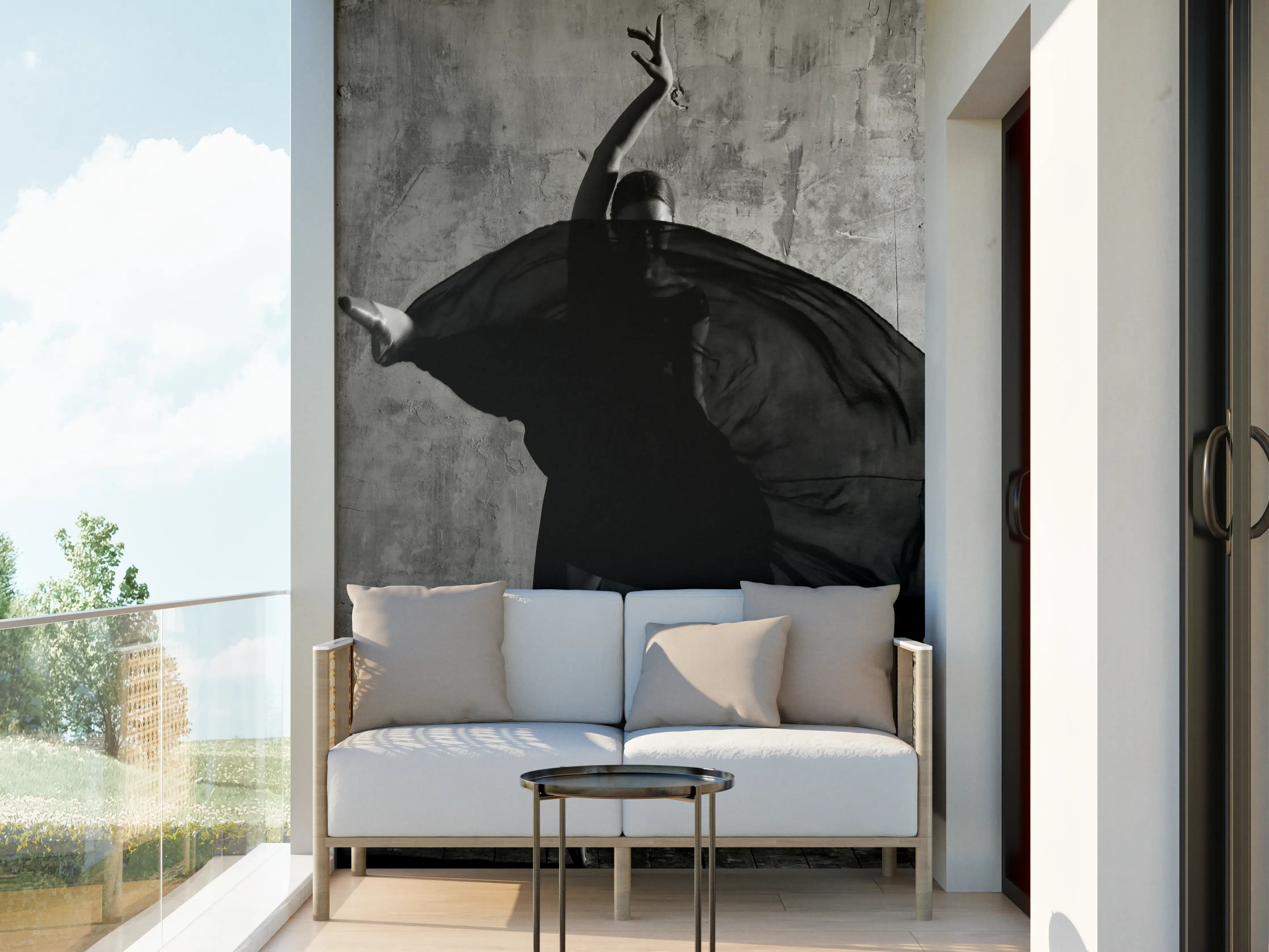 Wandverkleidung außen - Ballerina im Ballsaal