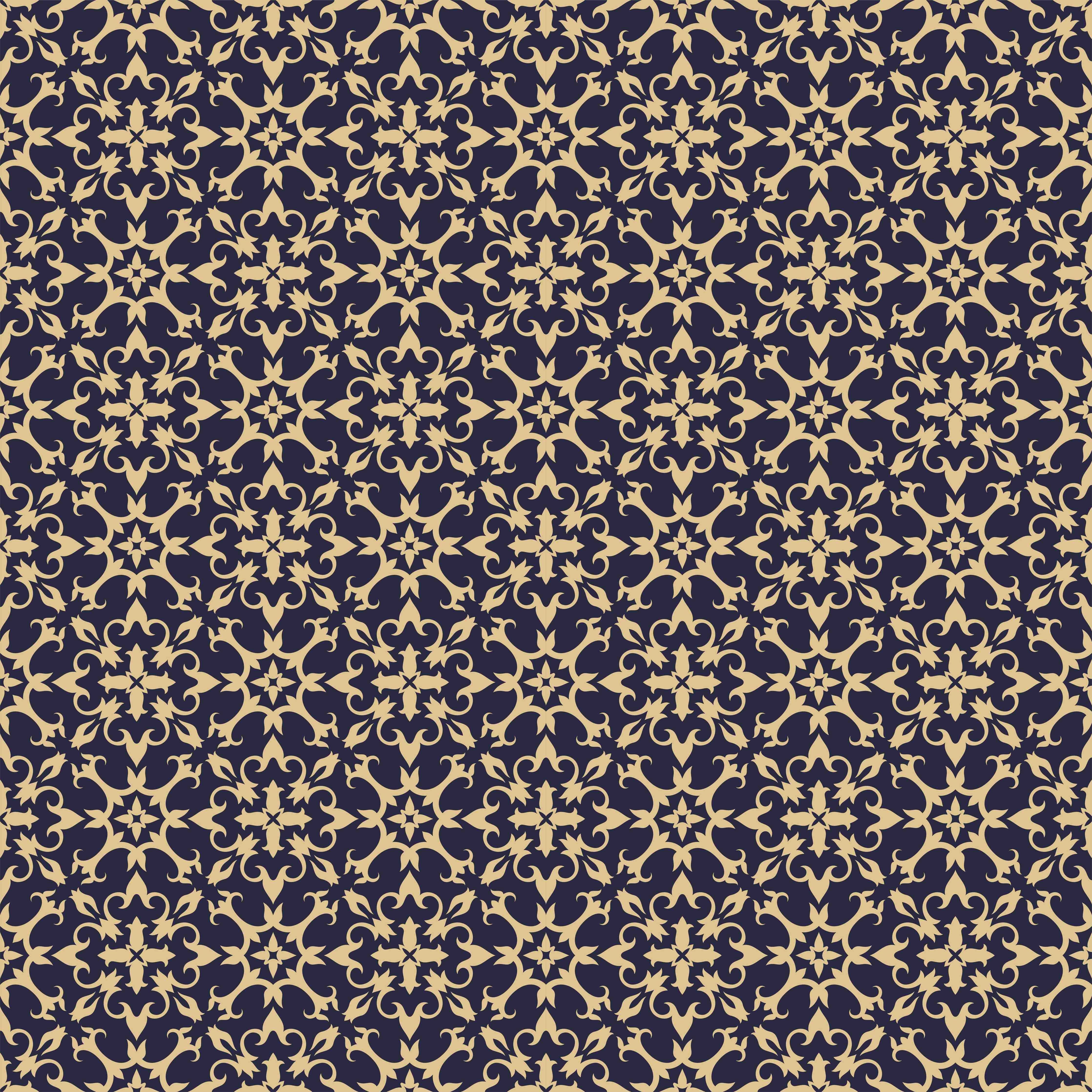 Wandverkleidung außen-Barockes Blau-Gold Muster
