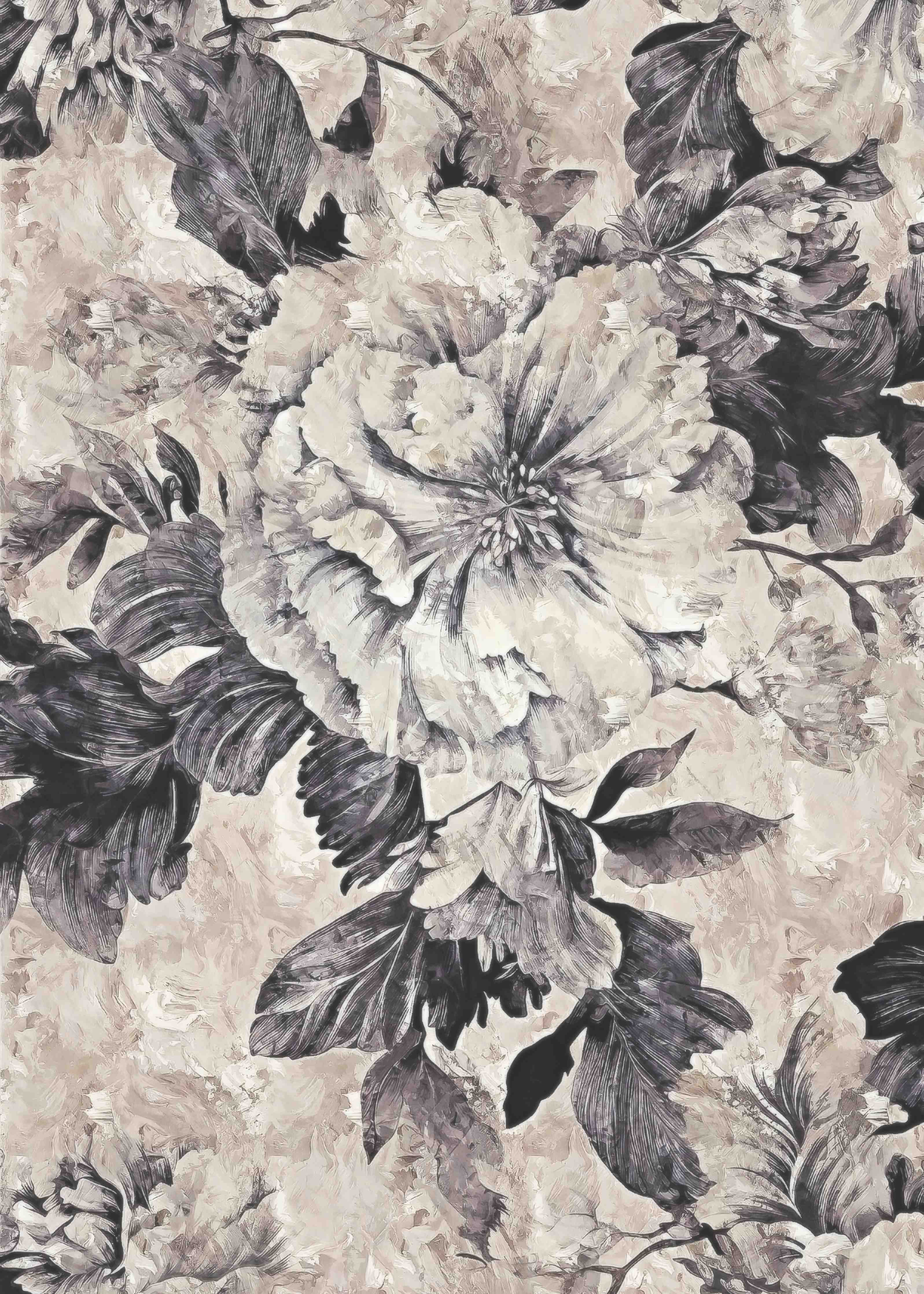 Wandverkleidung außen-Beige Blumenmuster Textur