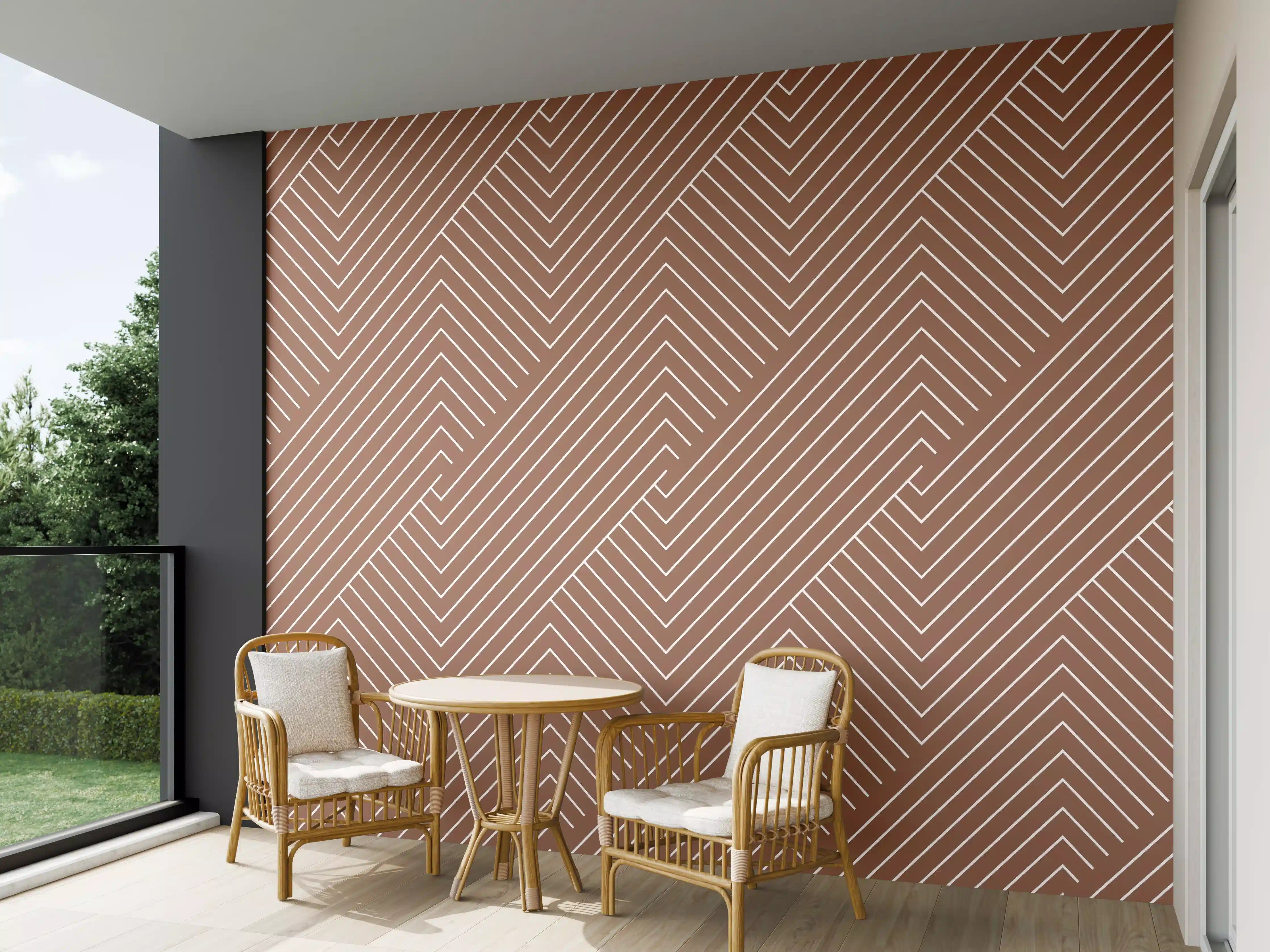 Wandverkleidung außen - Beige-Braune Geometrische Fliesen