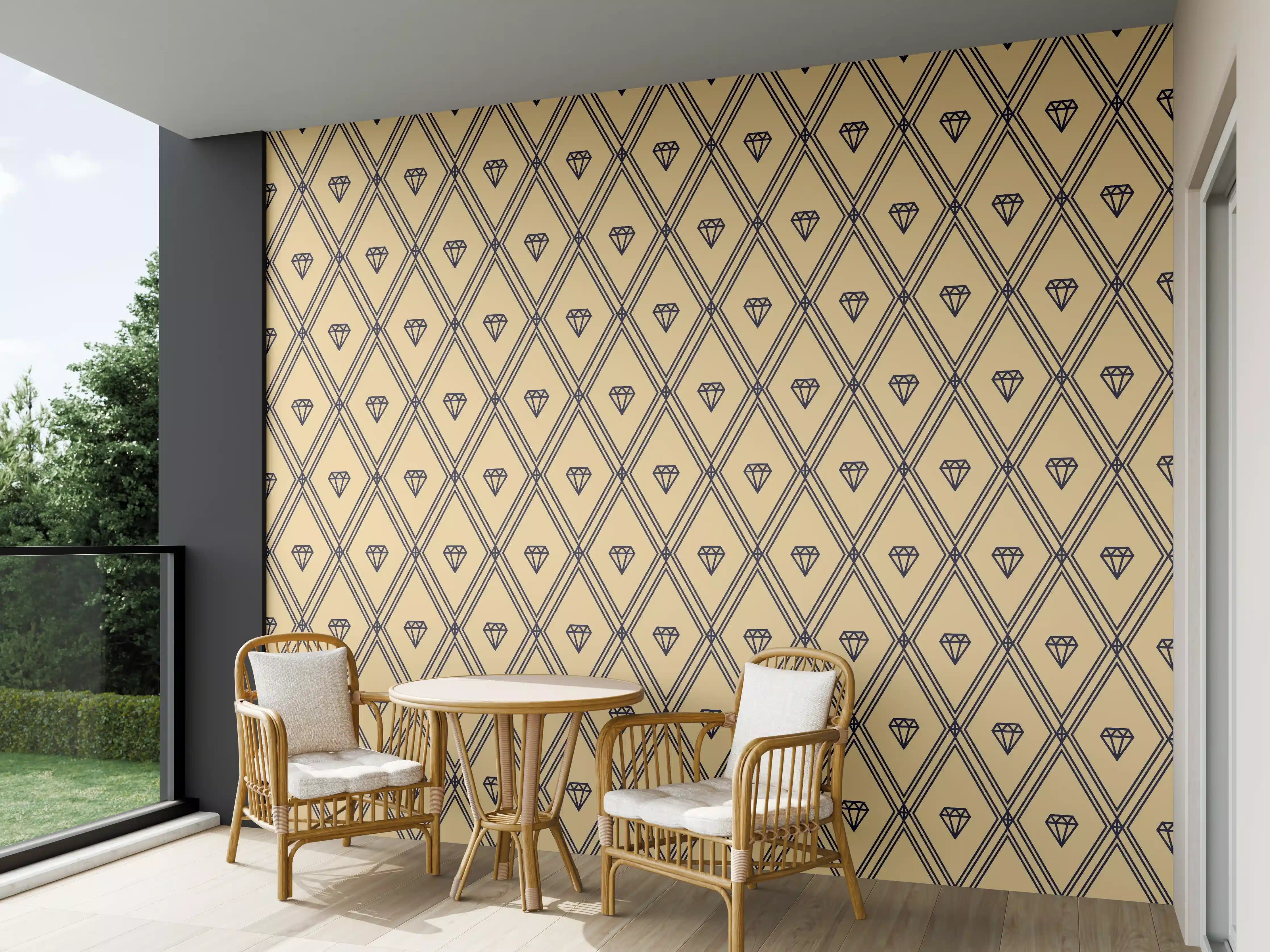 Wandverkleidung außen - Beige Diamantmuster Design