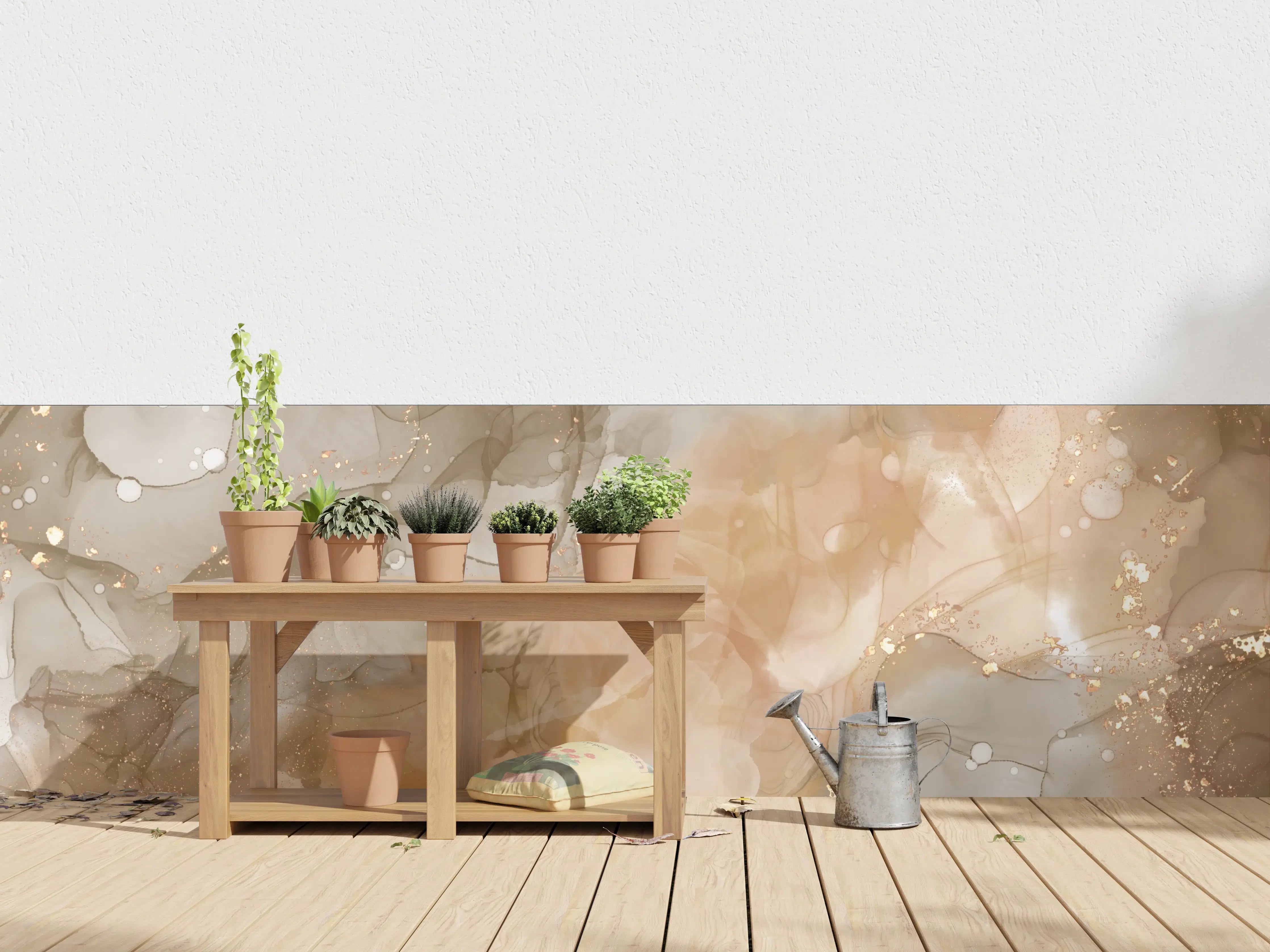 Wandverkleidung außen - Beige-Grau-Gold-Fluid-Muster