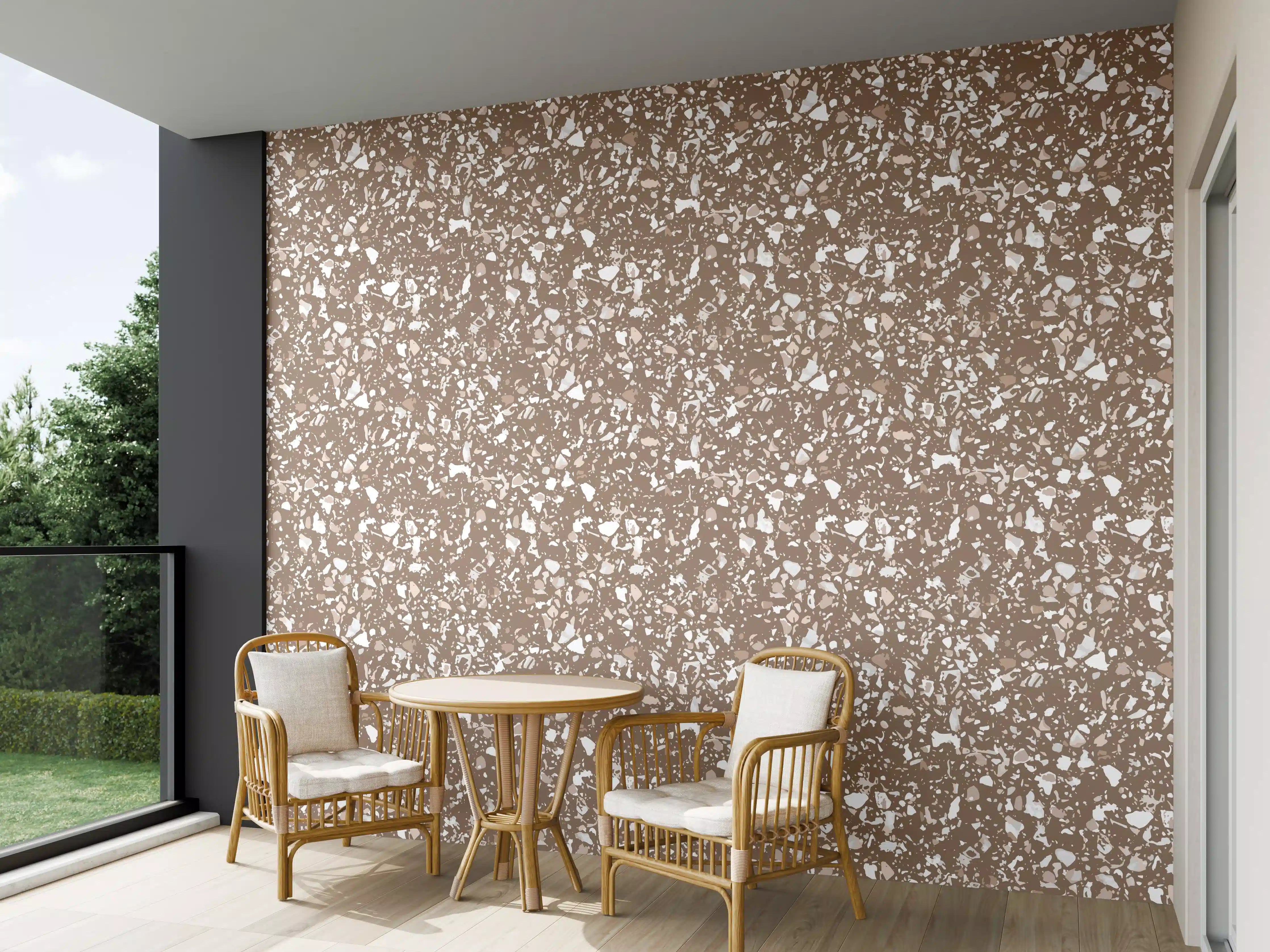 Wandverkleidung außen - Beige-Grau-Terrazzo-Textur
