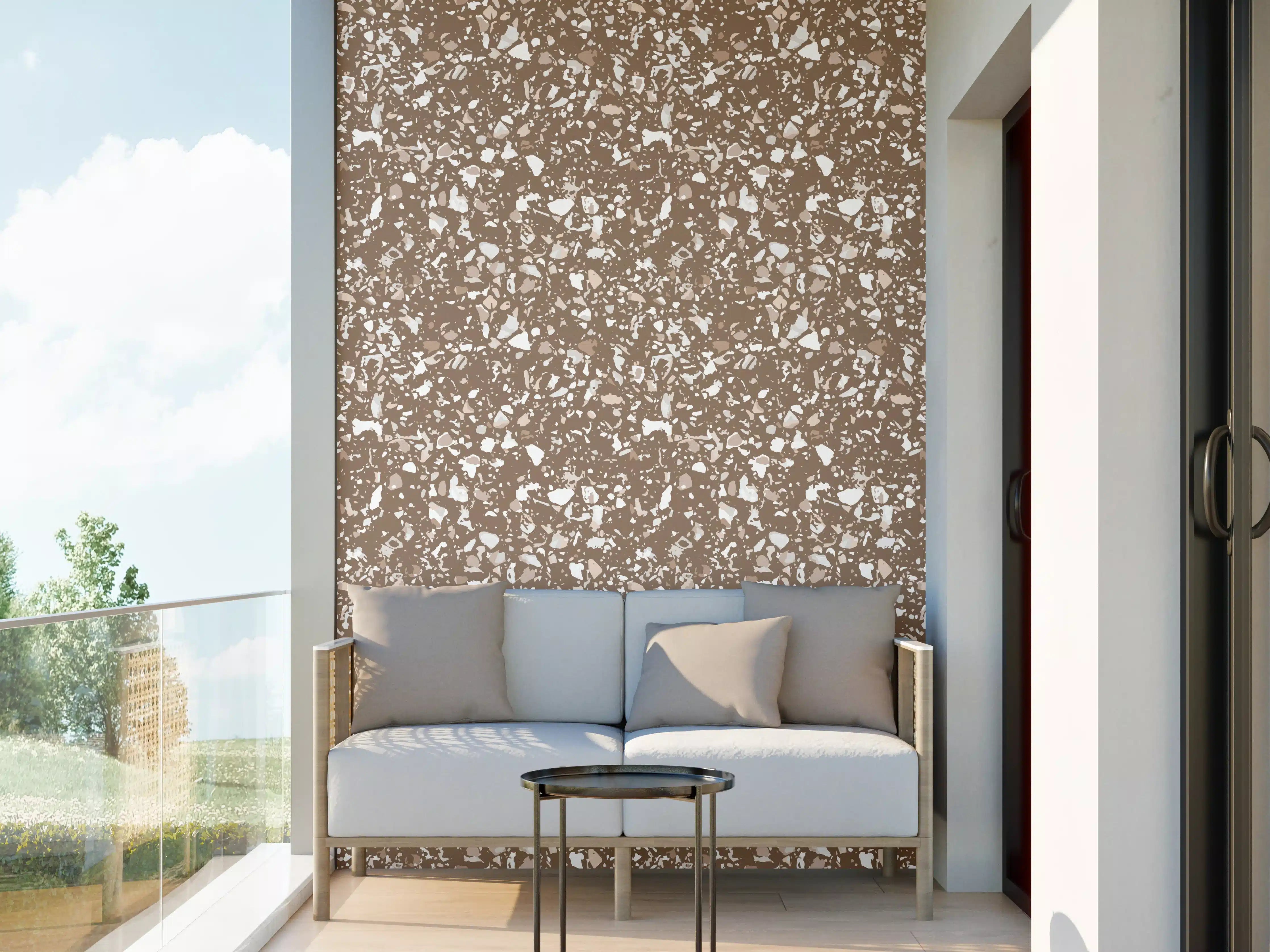 Wandverkleidung außen - Beige-Grau-Terrazzo-Textur