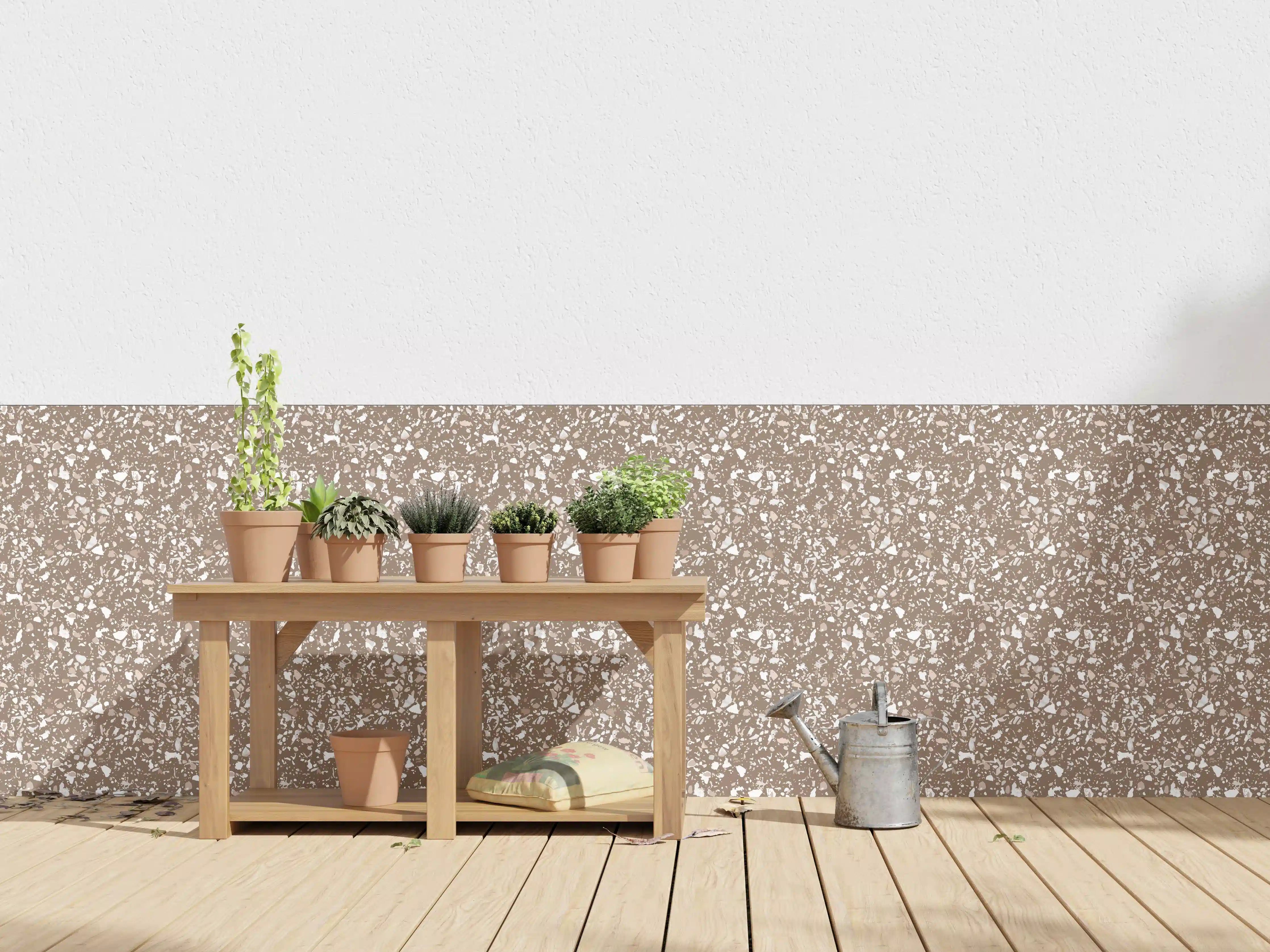 Wandverkleidung außen - Beige-Grau-Terrazzo-Textur