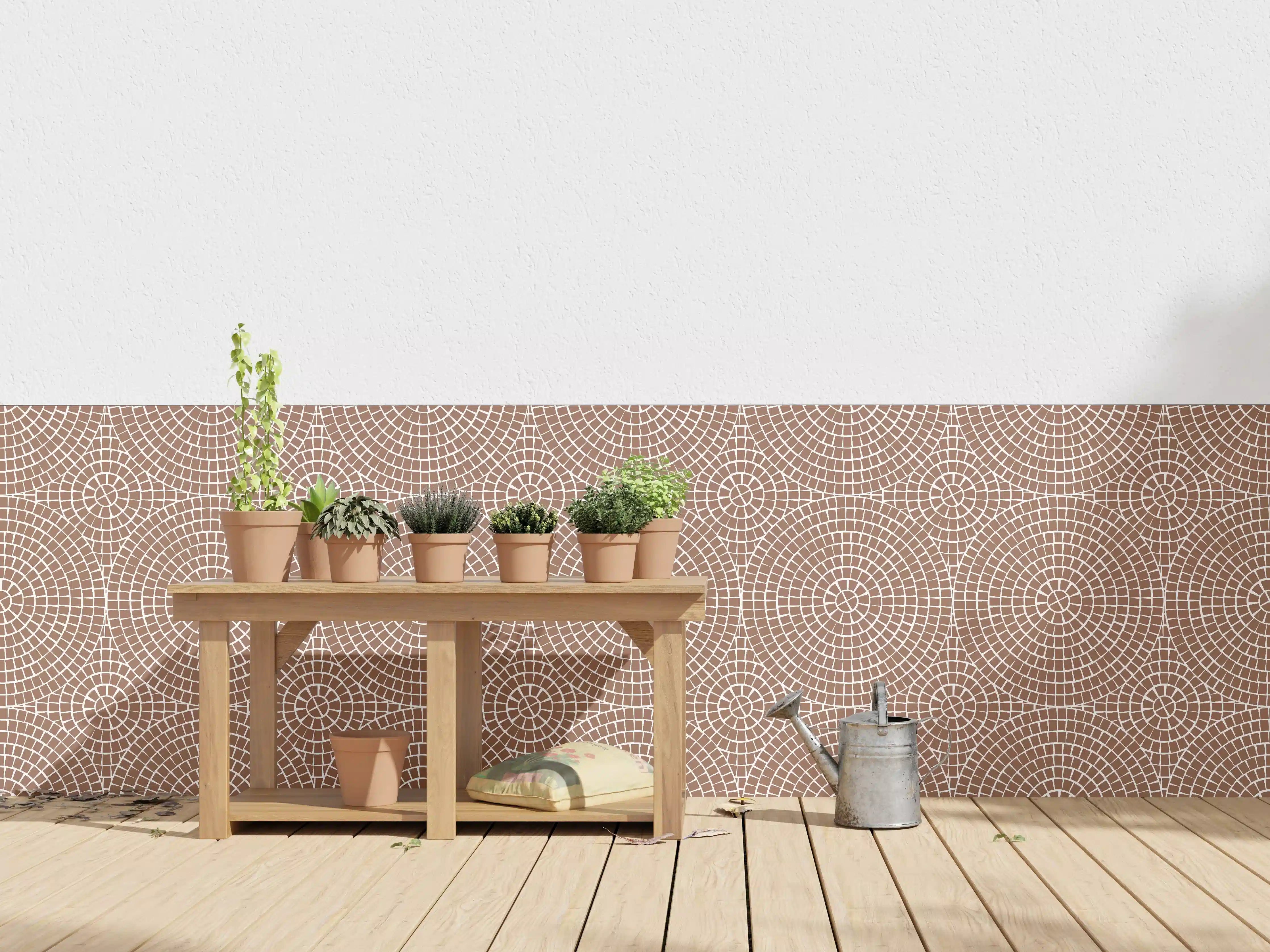 Wandverkleidung außen - Beige-Mosaik-Design