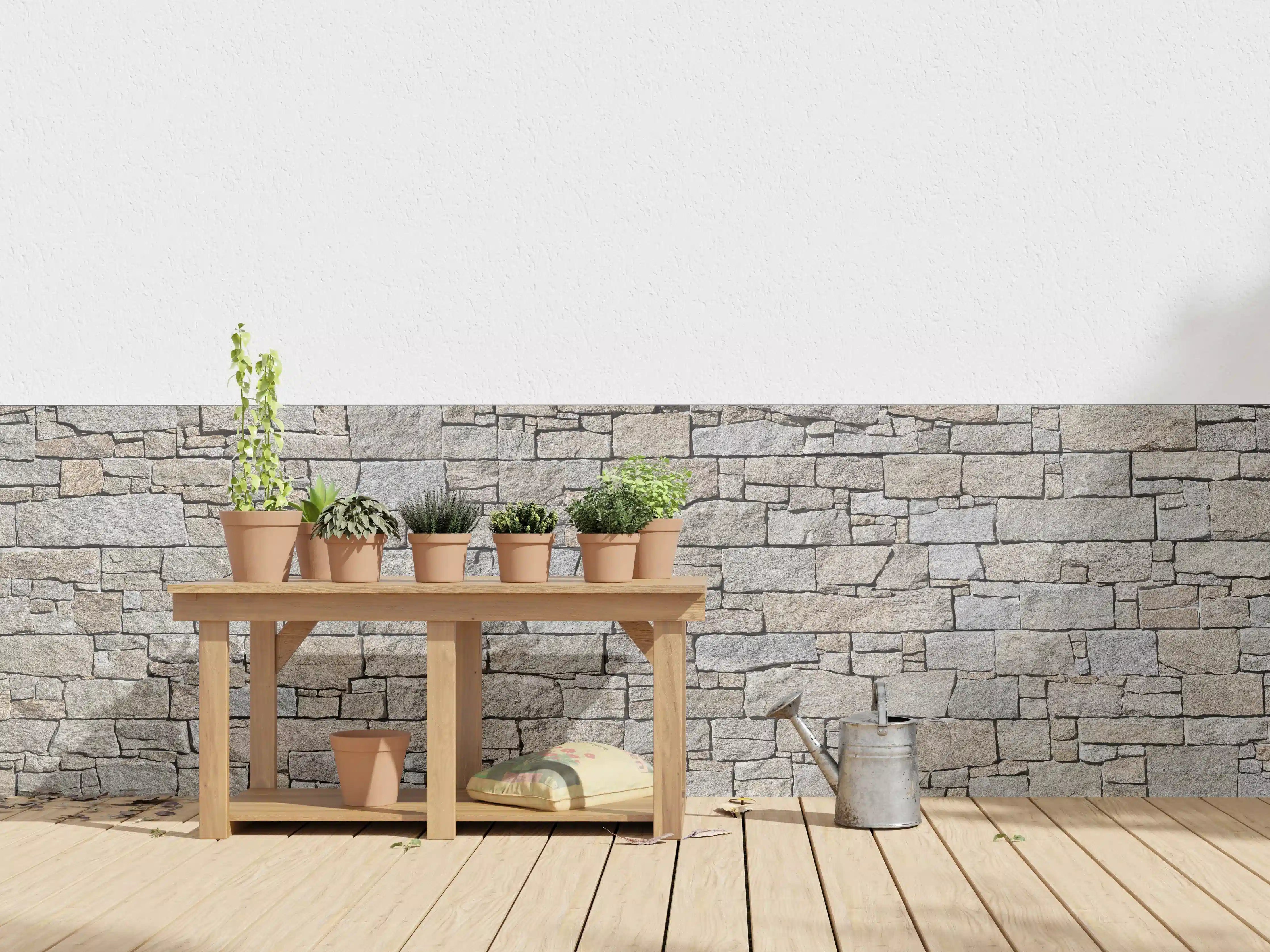 Wandverkleidung außen - Beige Natursteinmauer Struktur