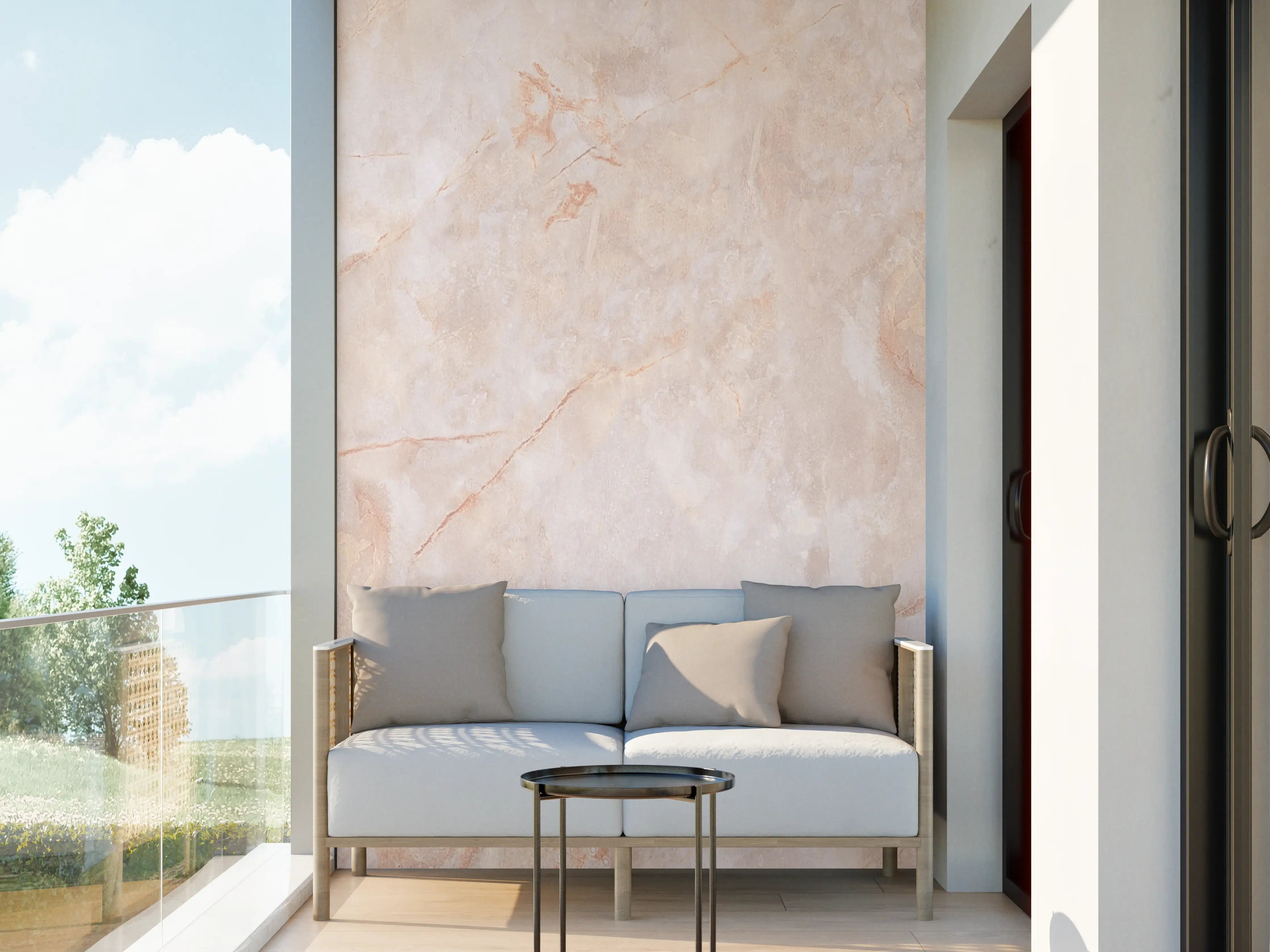 Wandverkleidung außen - Beige-Rosa Marmorstein