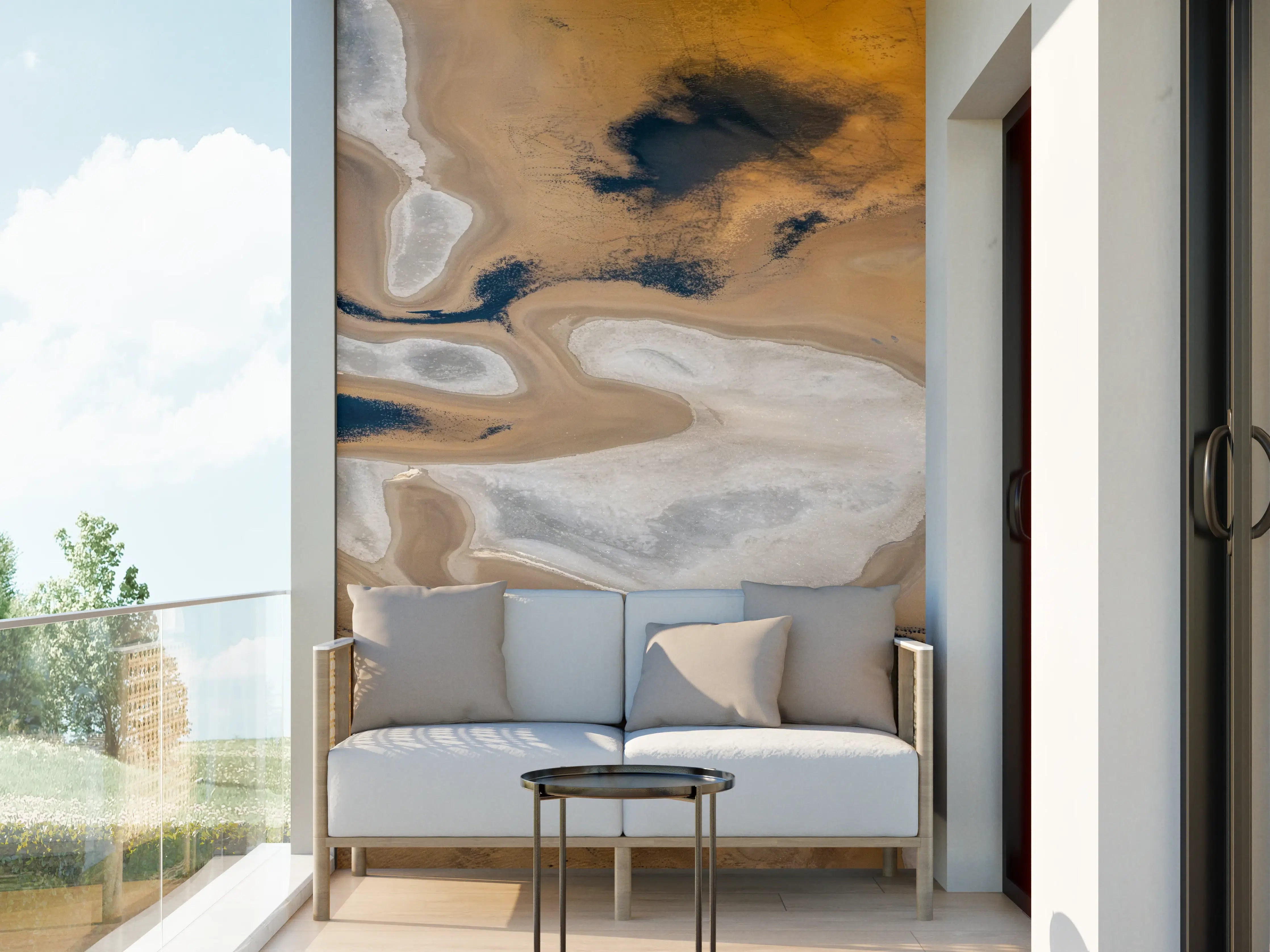 Wandverkleidung außen - Beige Sand Abstraktion