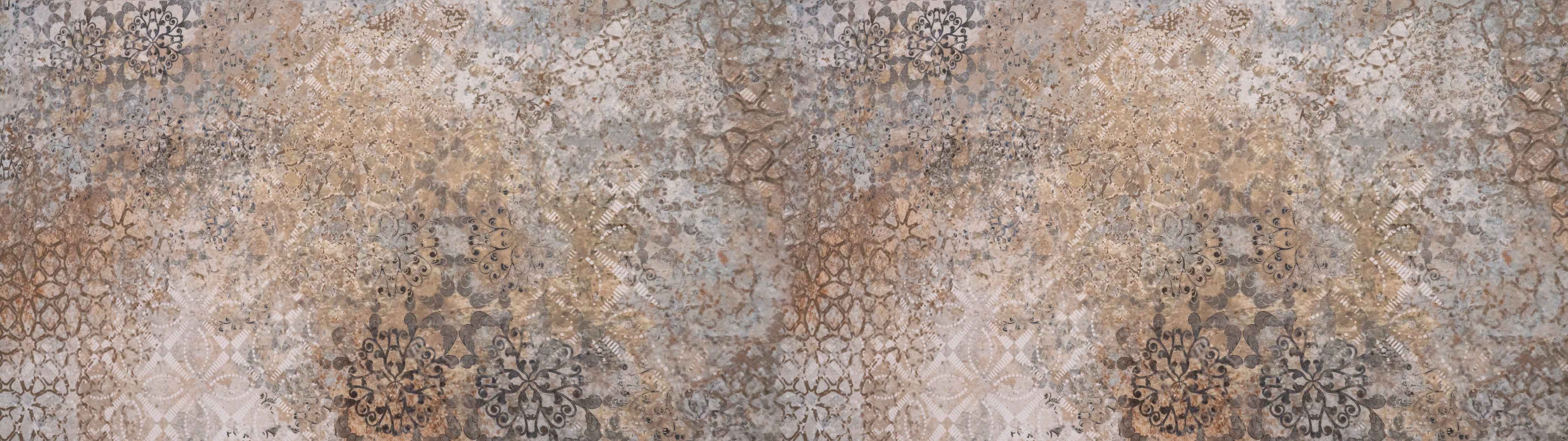 Wandverkleidung außen-Beige Vintage Blumenmuster im Tapeten-Stil