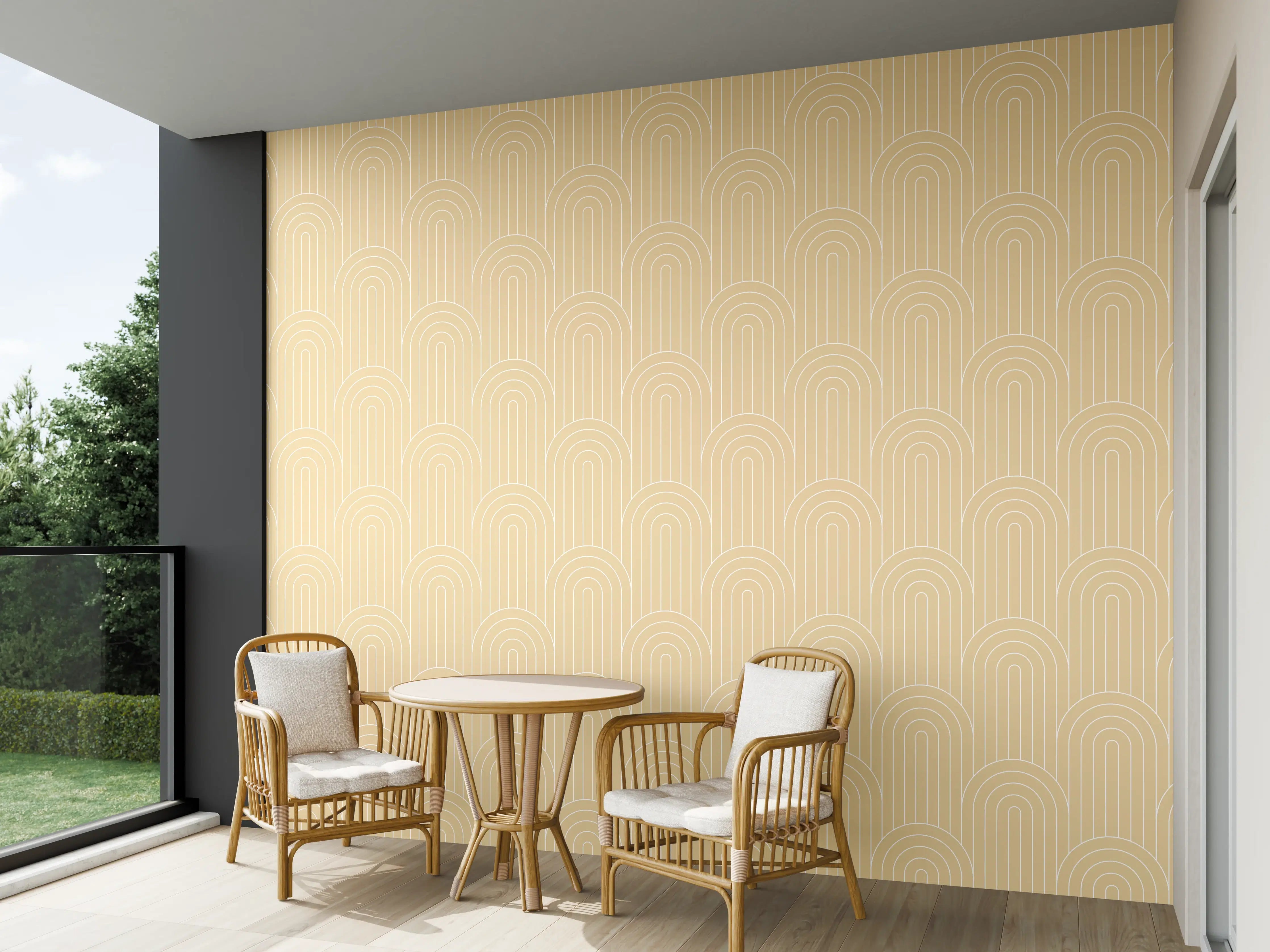 Wandverkleidung außen - Beige Wand mit subtiler Struktur