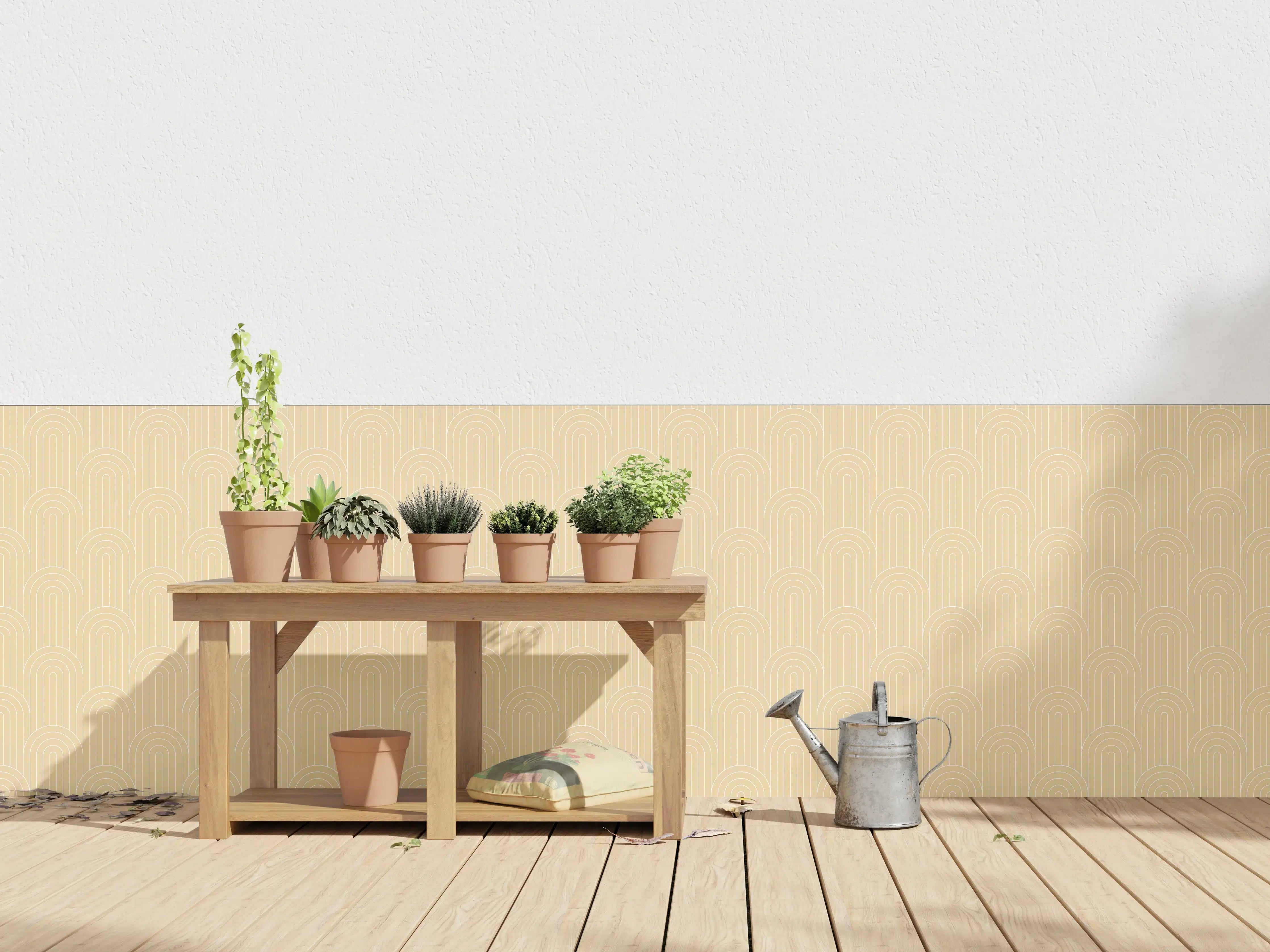 Wandverkleidung außen - Beige Wand mit subtiler Struktur