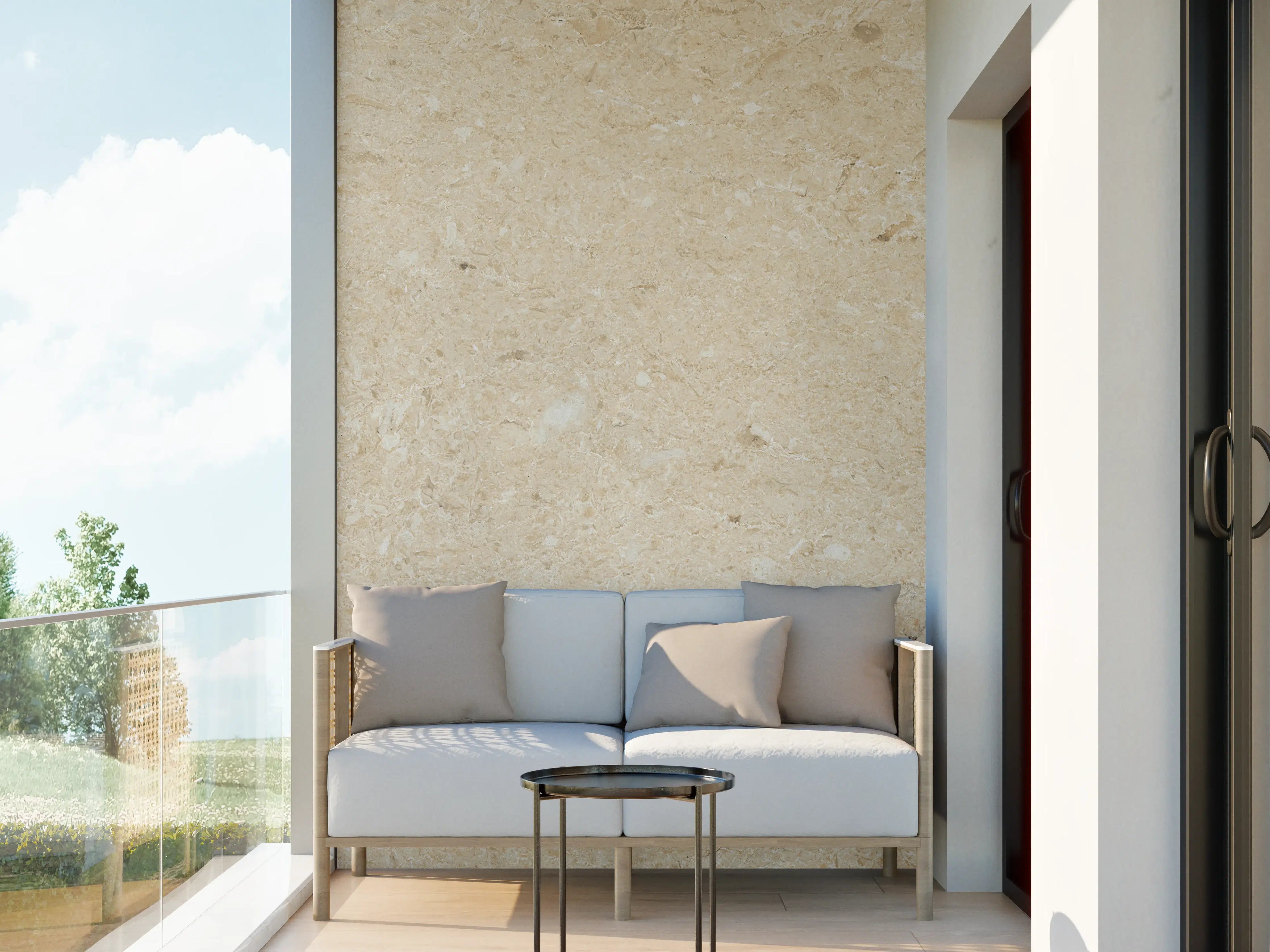 Wandverkleidung außen - Beige vintage Oberfläche