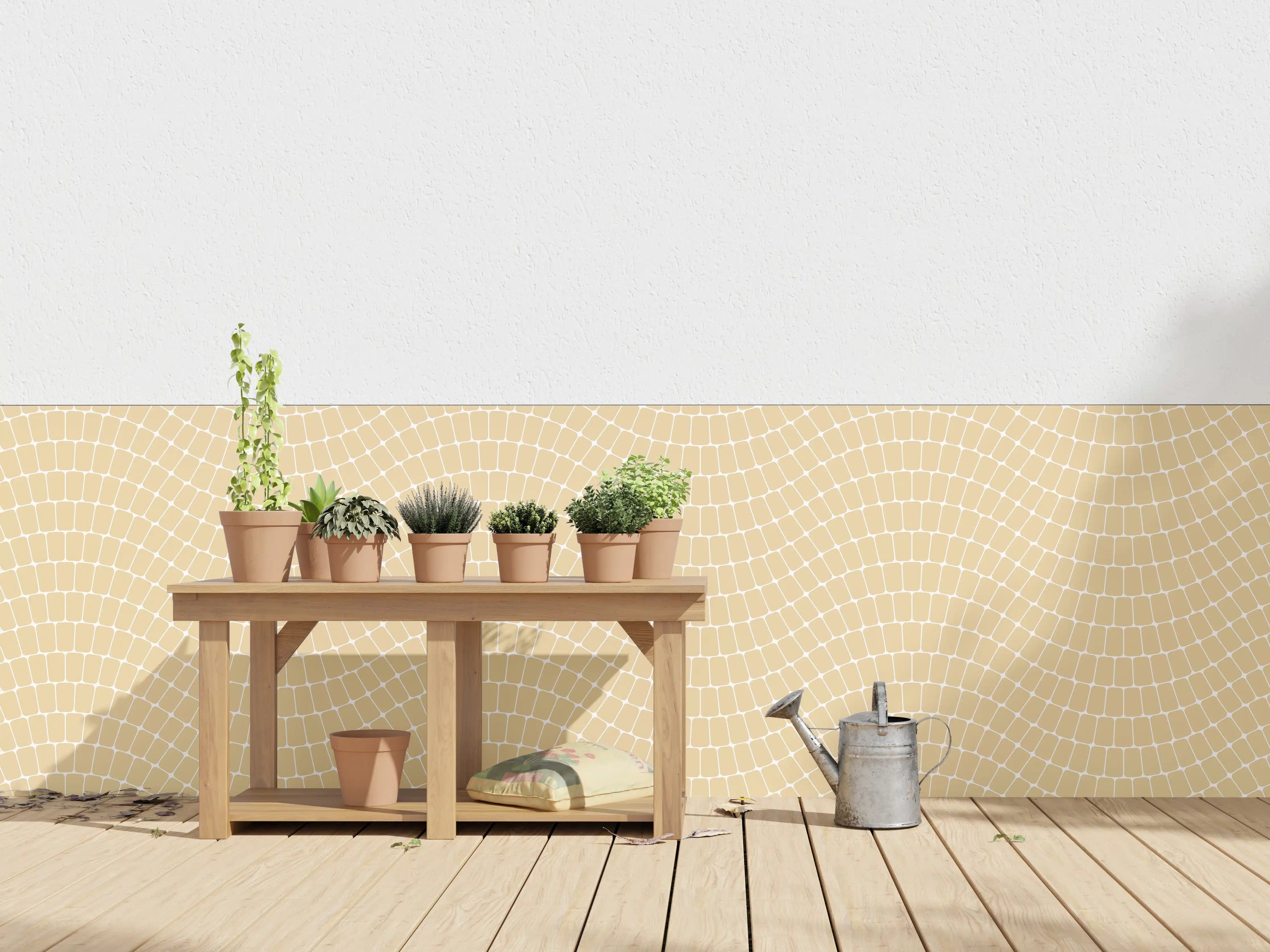 Wandverkleidung außen - Beige-warme Wellenmuster