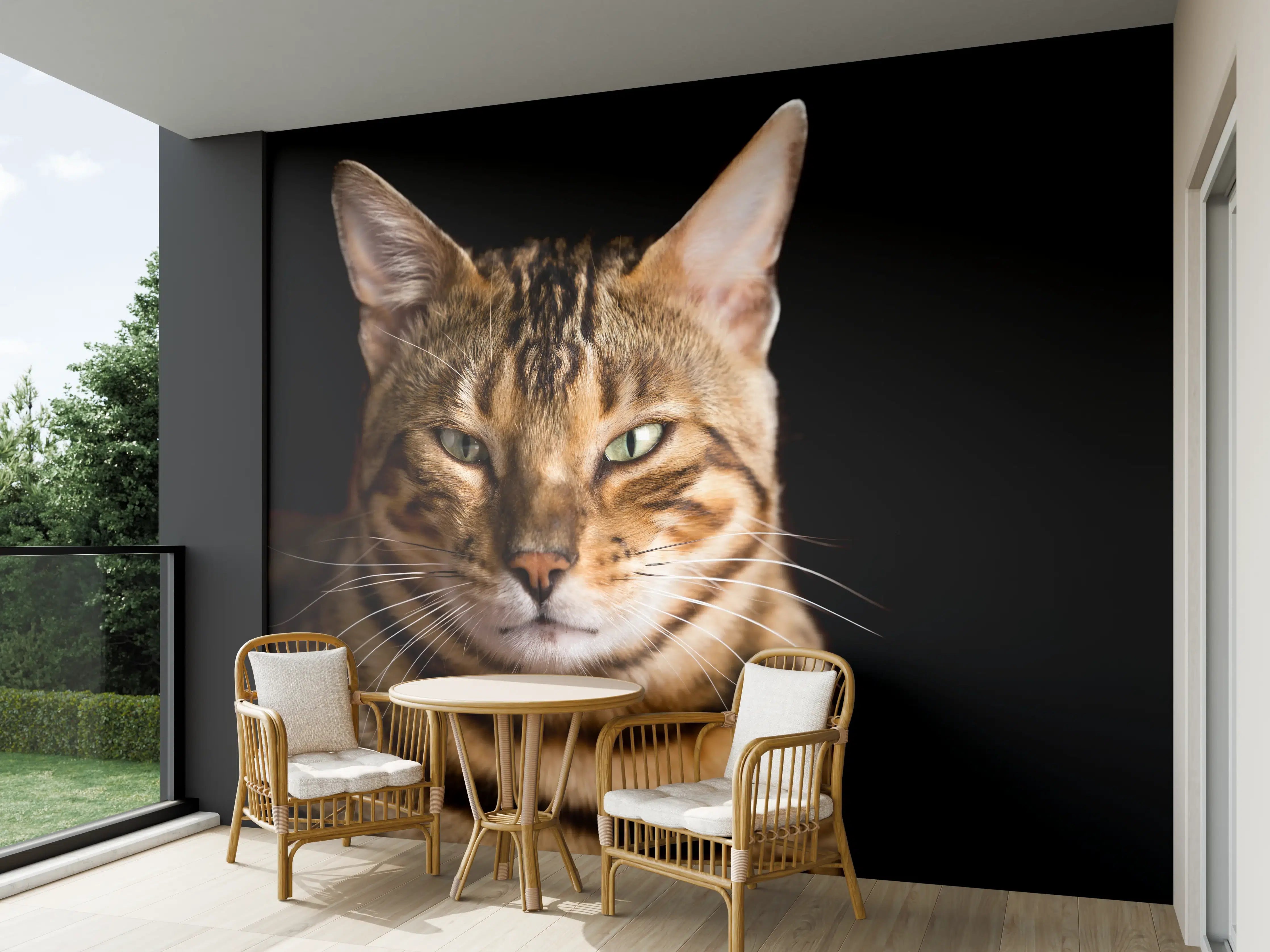 Wandverkleidung außen - Bengalkatze Portrait