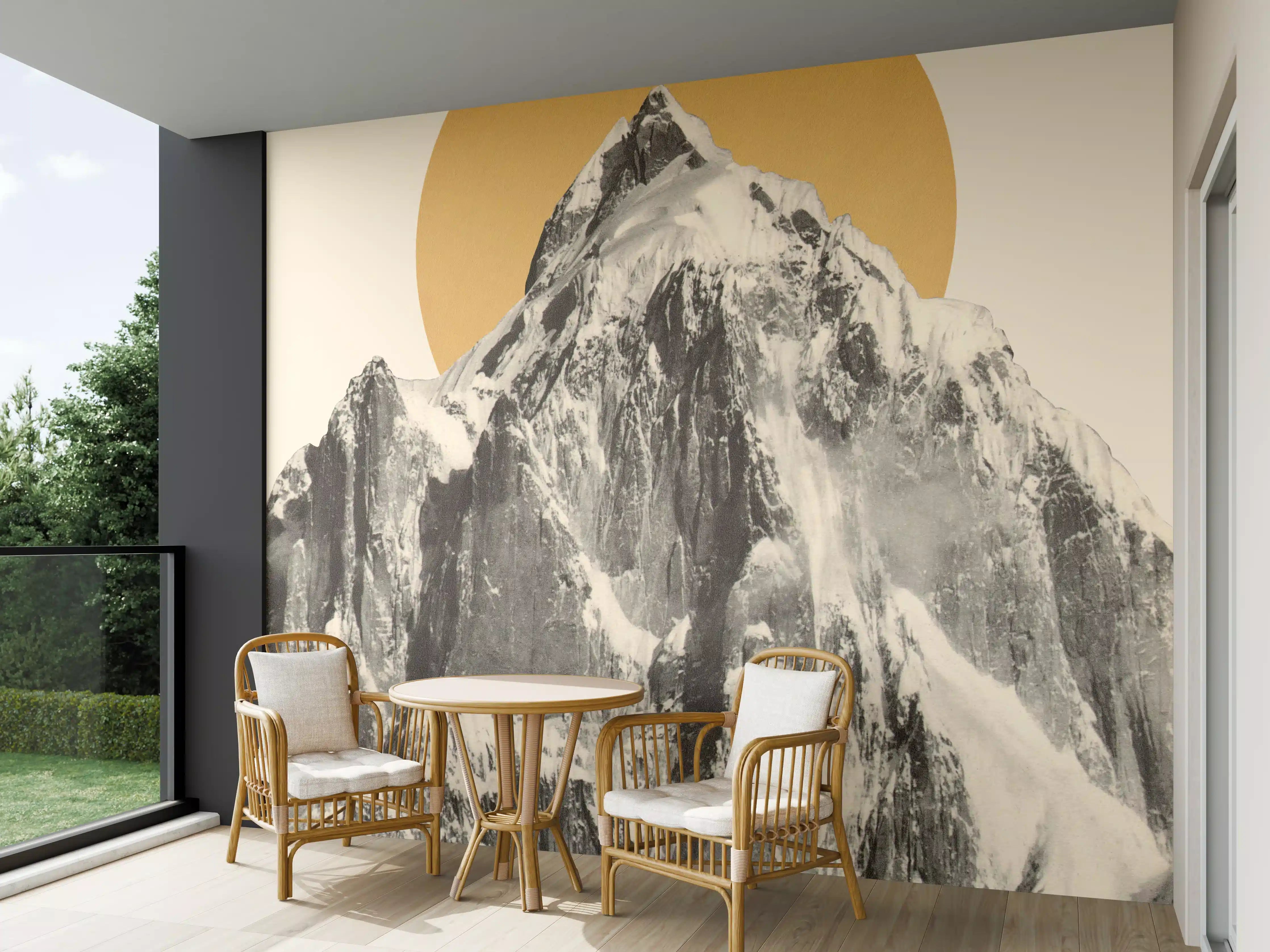 Wandverkleidung außen - Berggipfel im Sonnenlicht Poster