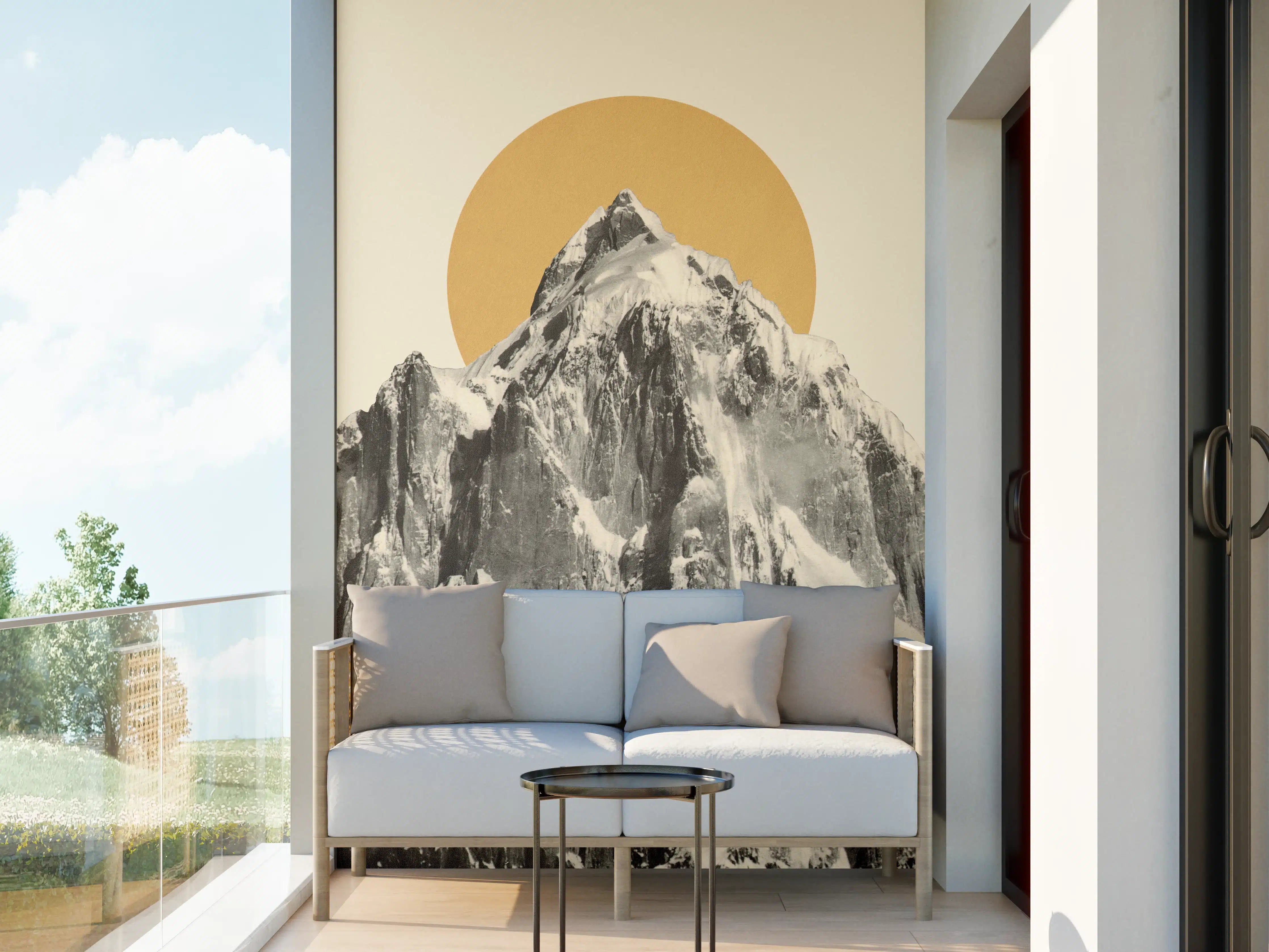 Wandverkleidung außen - Berggipfel im Sonnenlicht Poster