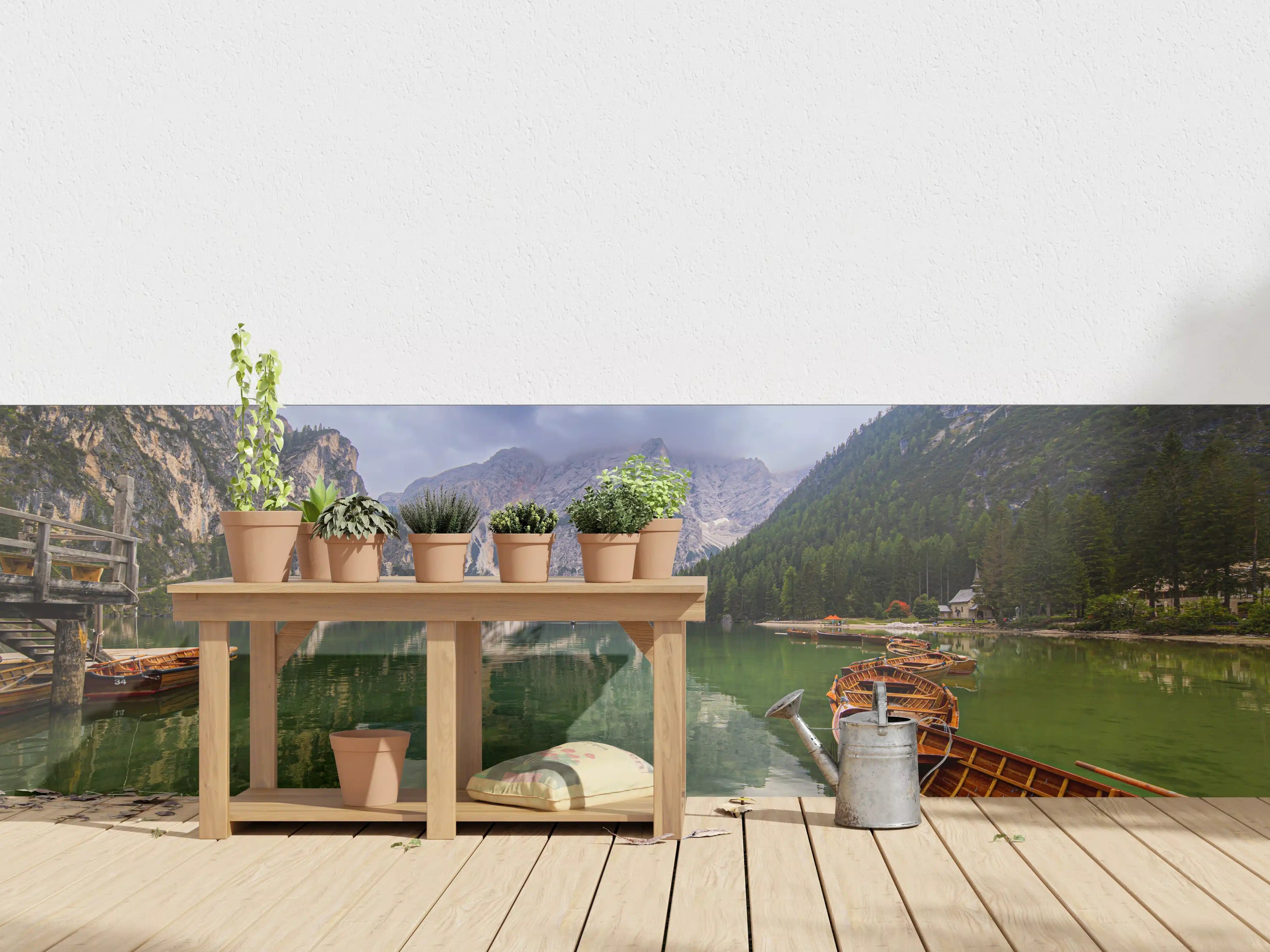 Wandverkleidung außen - Bergsee Reflektion Dolomiten
