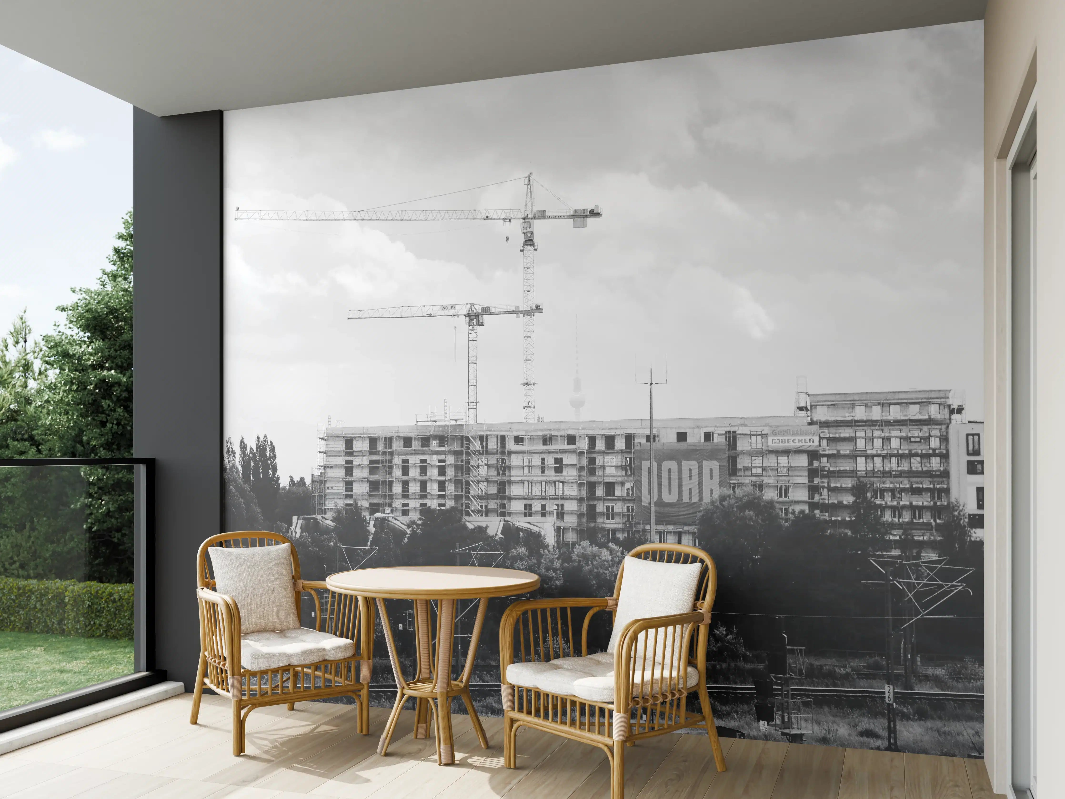 Wandverkleidung außen - Berlin Monochrom Stadtlandschaft