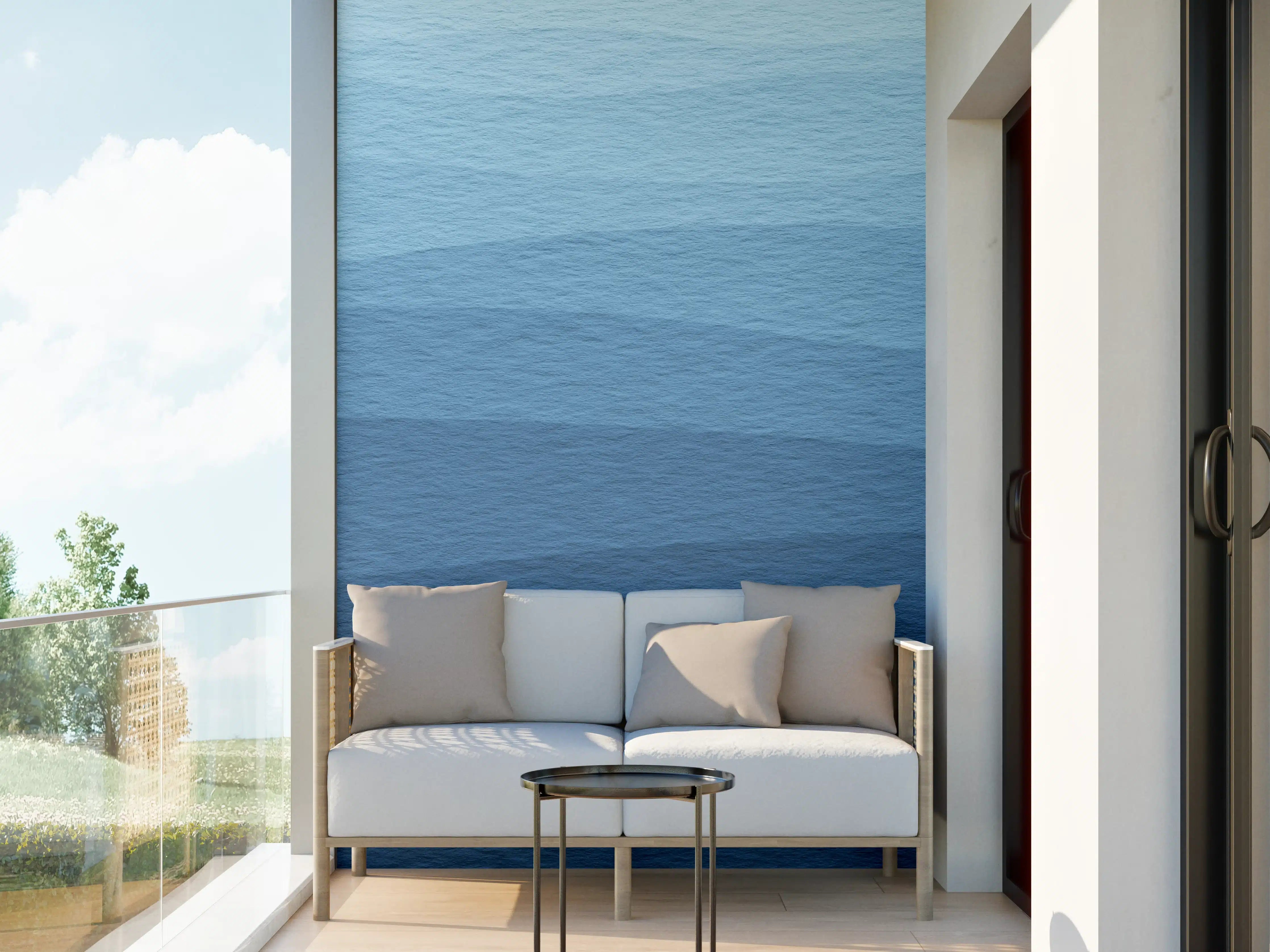 Wandverkleidung außen - Beruhigende Blau-Gradient-Wellen-Textur