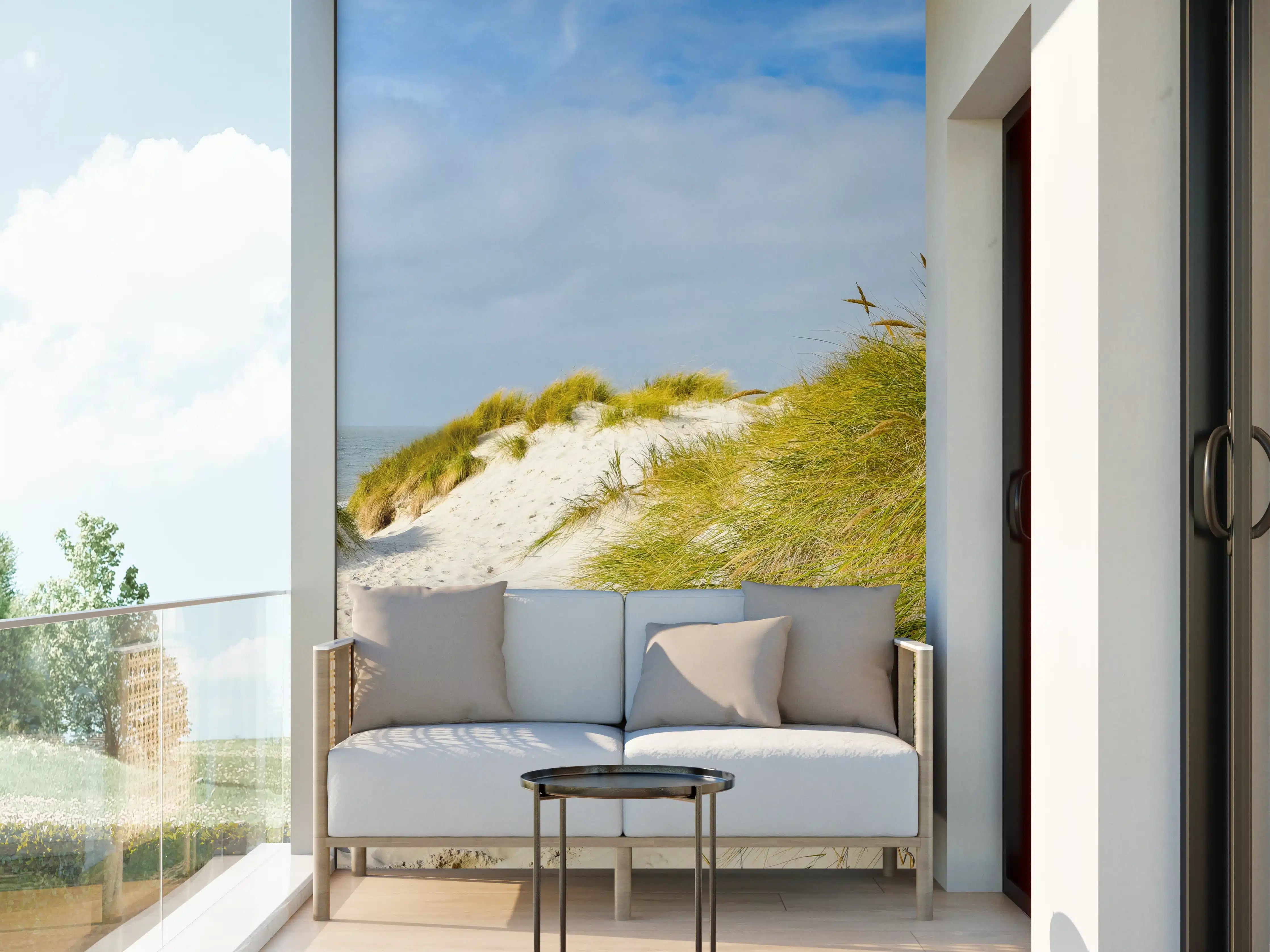 Wandverkleidung außen - Bilderbuch-Strandlandschaft mit Dünen