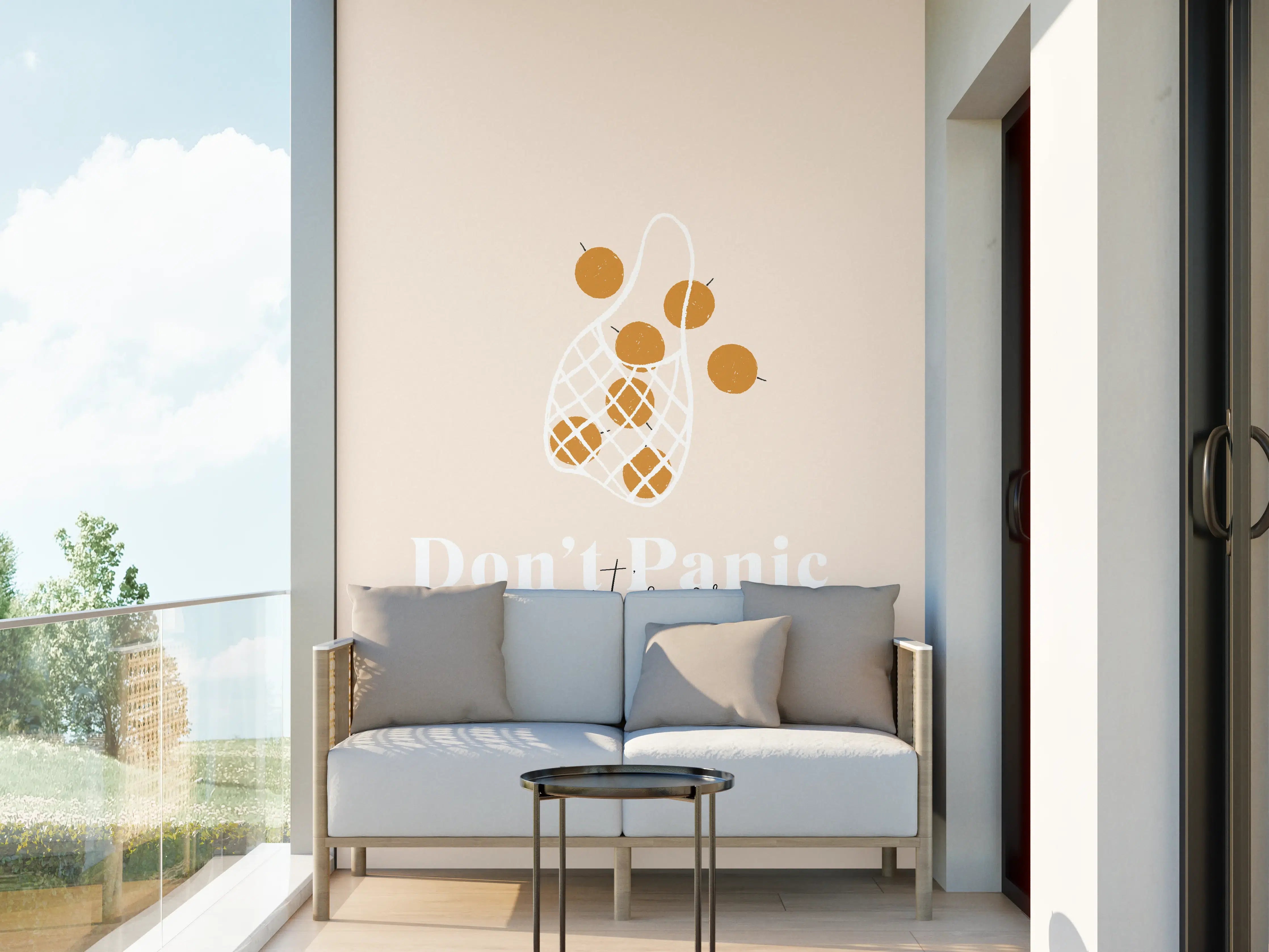 Wandverkleidung außen - Bio-Früchte Beige-Weiß Design