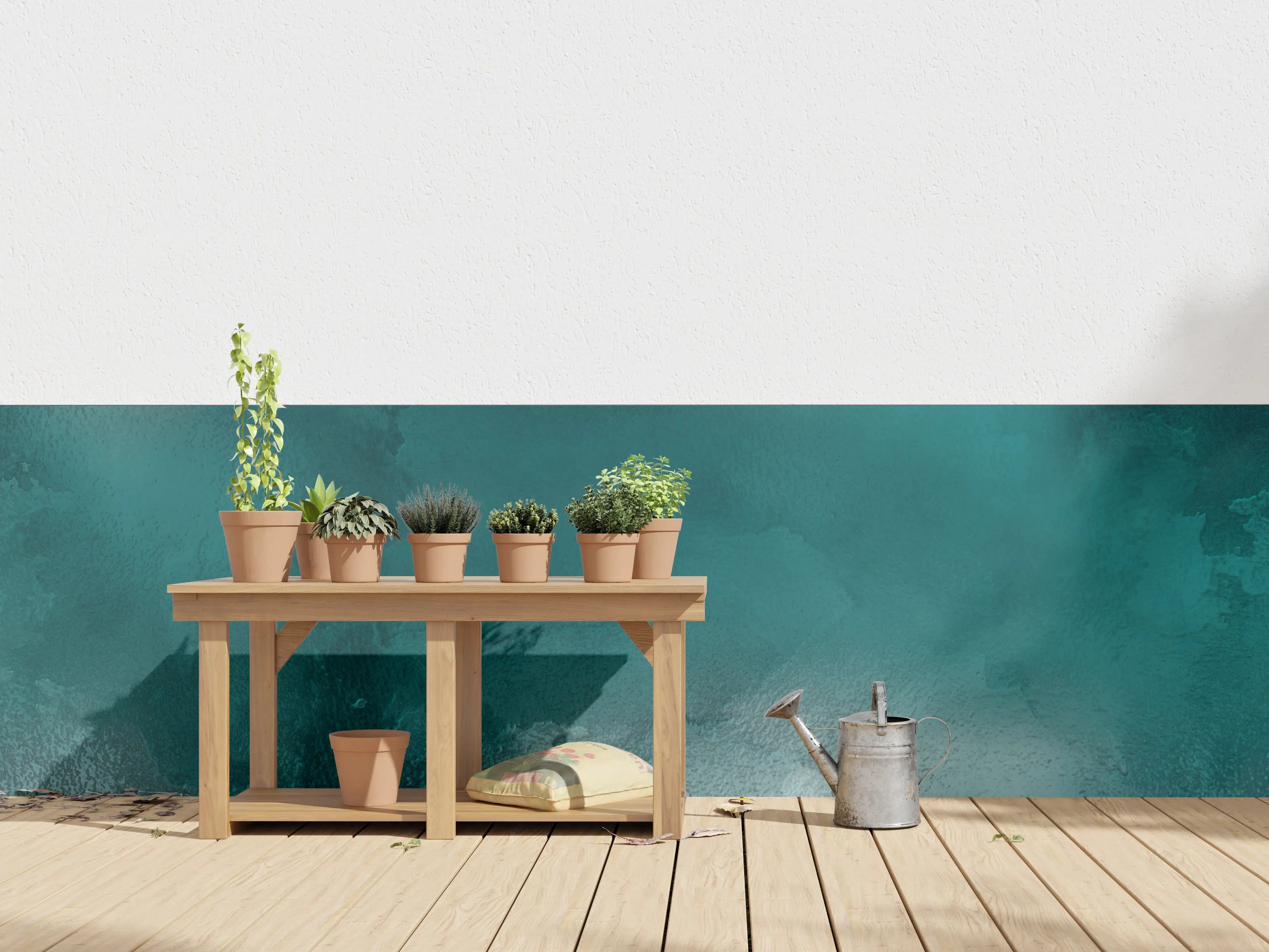 Wandverkleidung außen - Bläuliches Aquarell Wassermuster