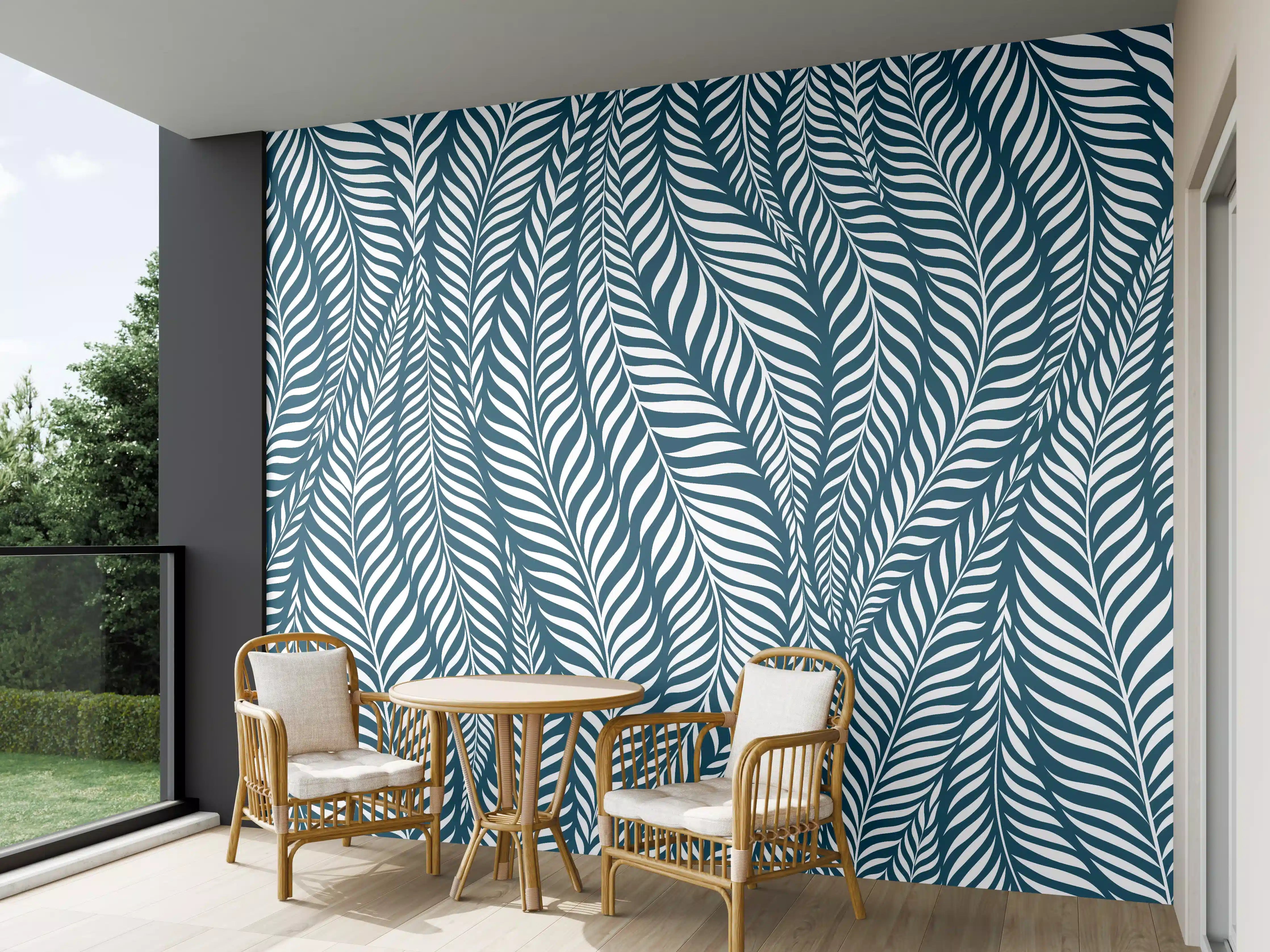 Wandverkleidung außen - Blau Petrolio Wellen-Design