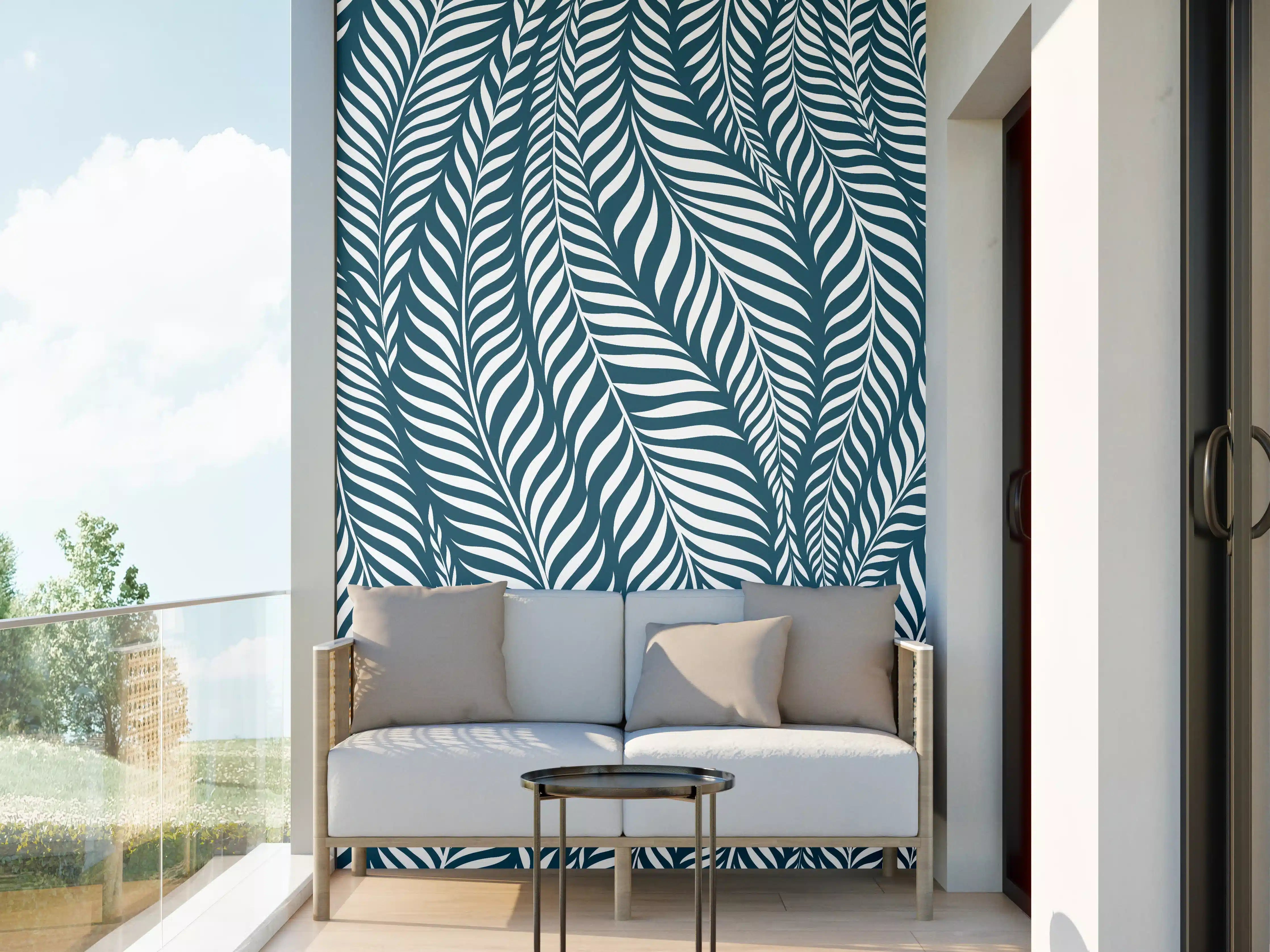 Wandverkleidung außen - Blau Petrolio Wellen-Design